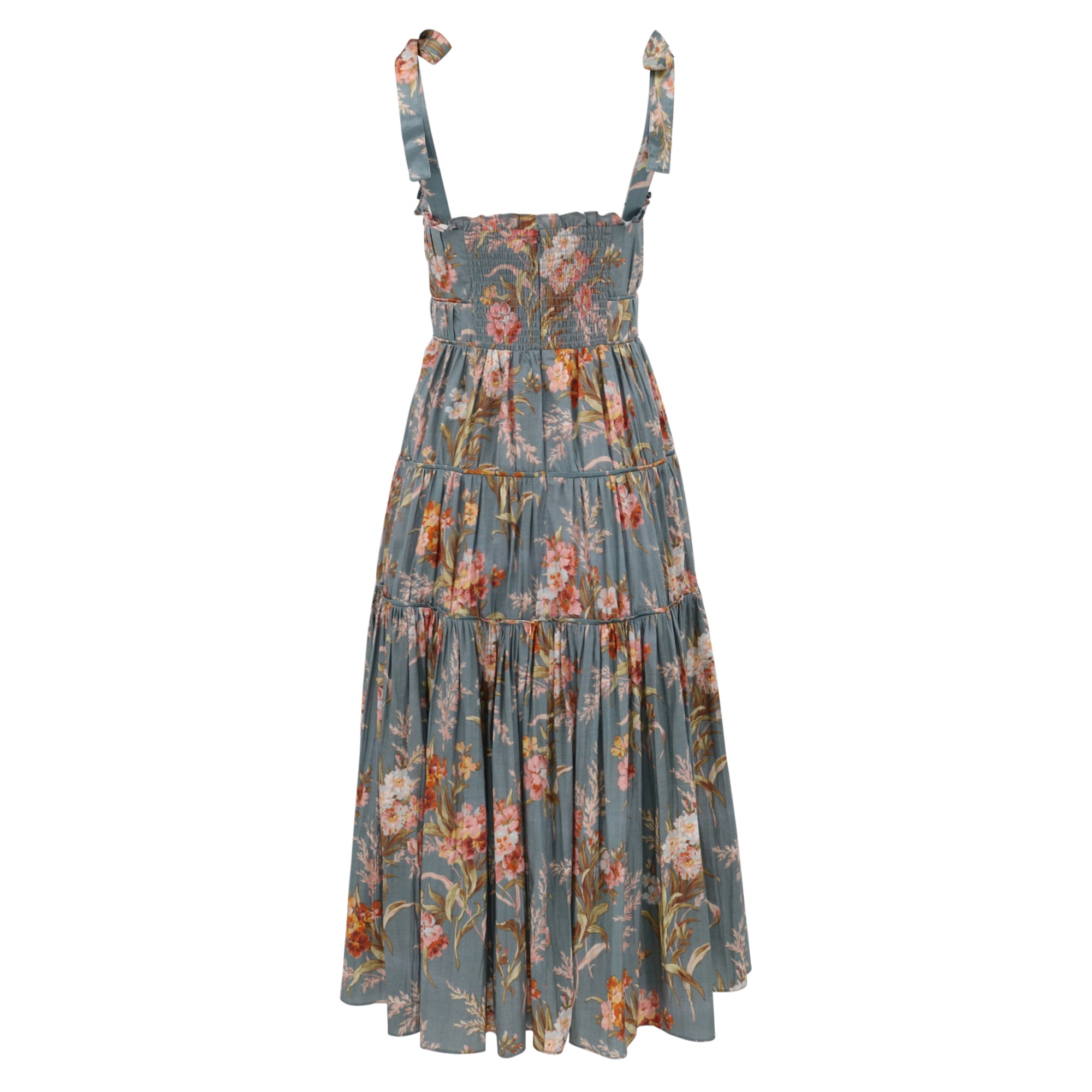 Mia Dress - Blue Brocade