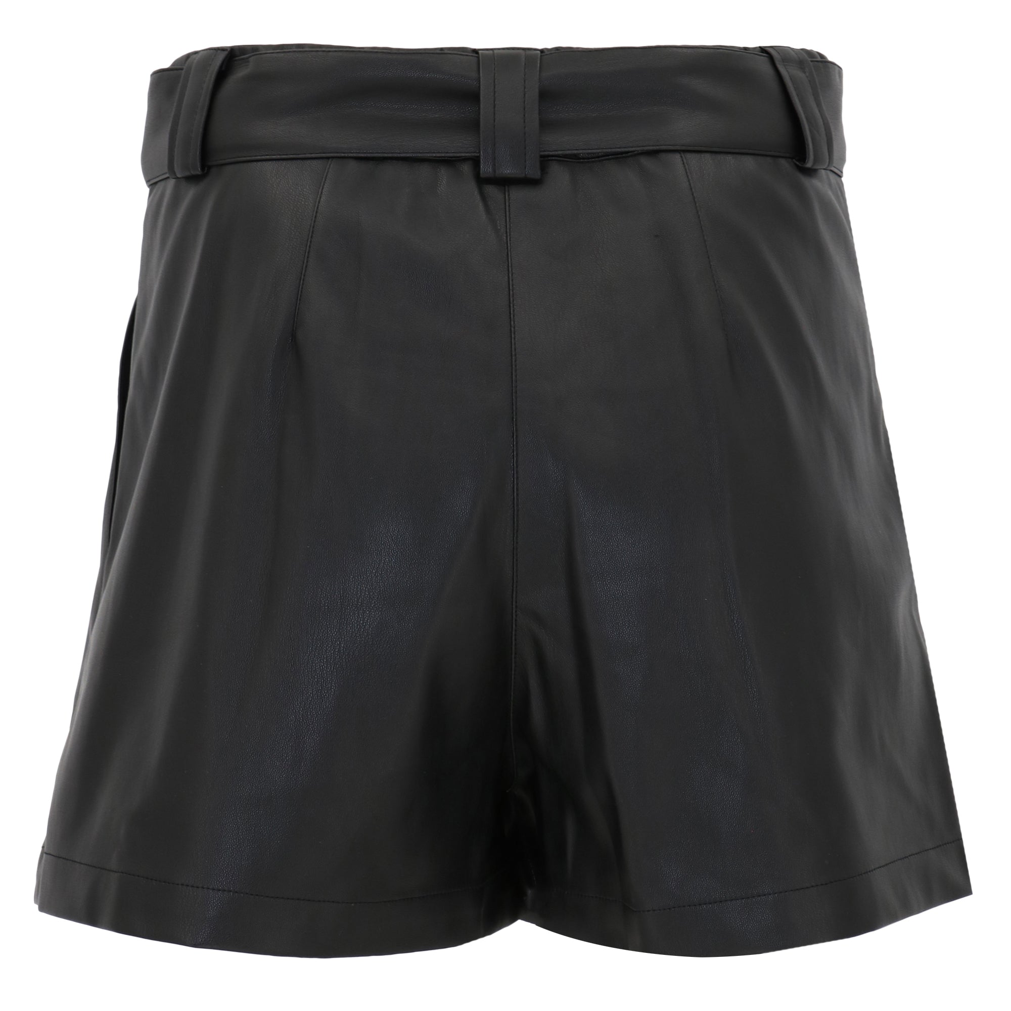 Indigo Short - Black leather
