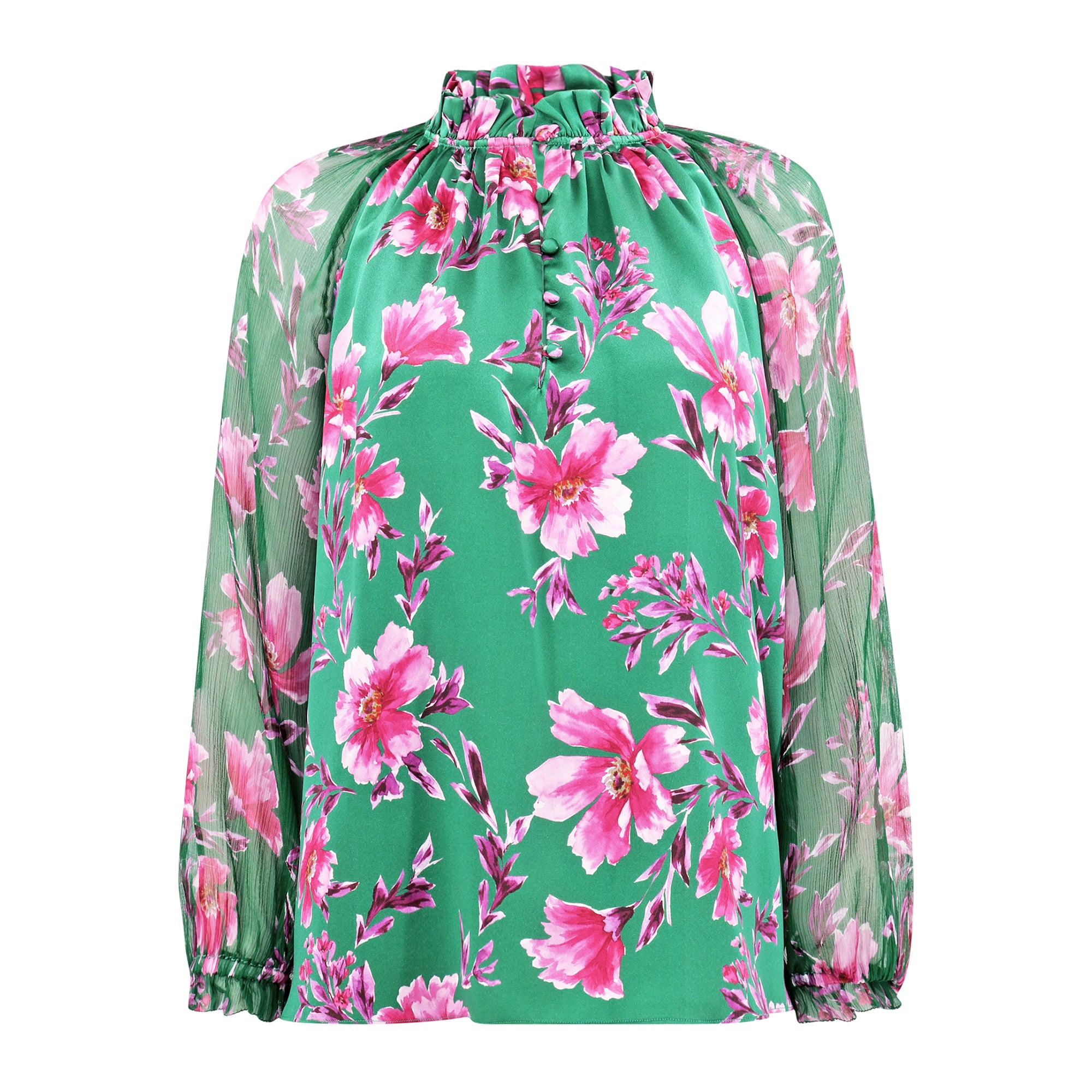 Karla Blouse - Pink Poinsettia