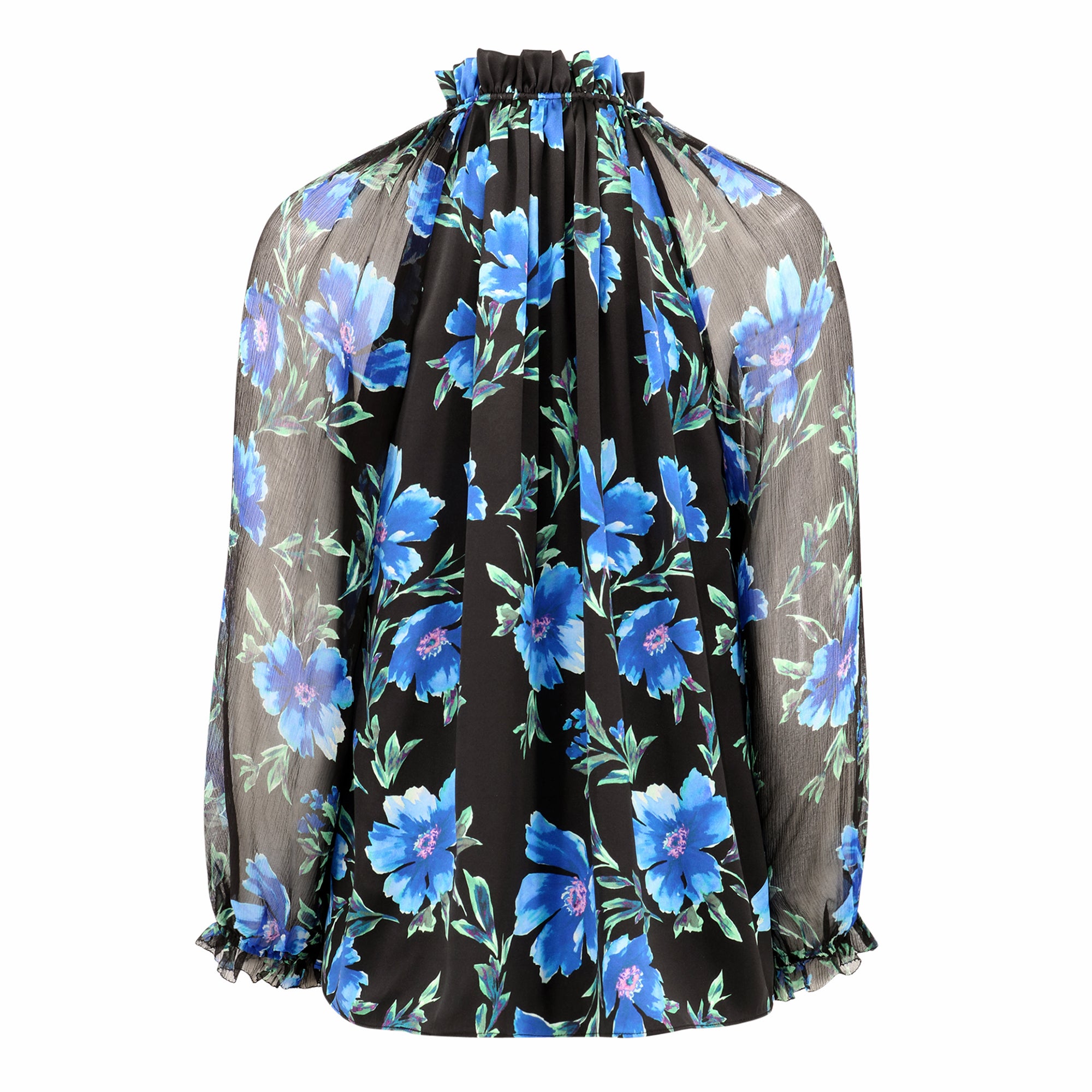 Karla Blouse - Sapphire Poinsettia