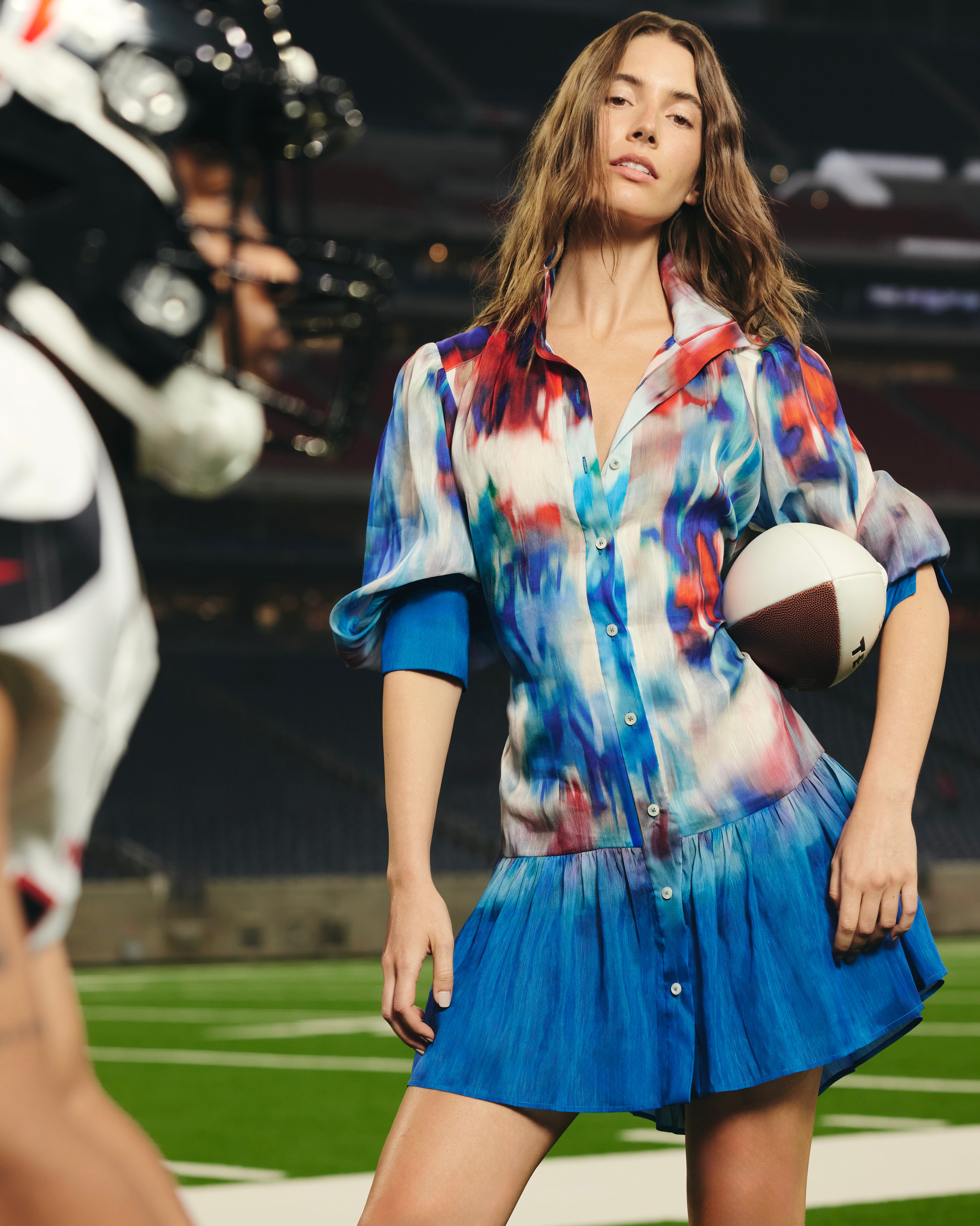 Texans Emi Dress - Texan Sky