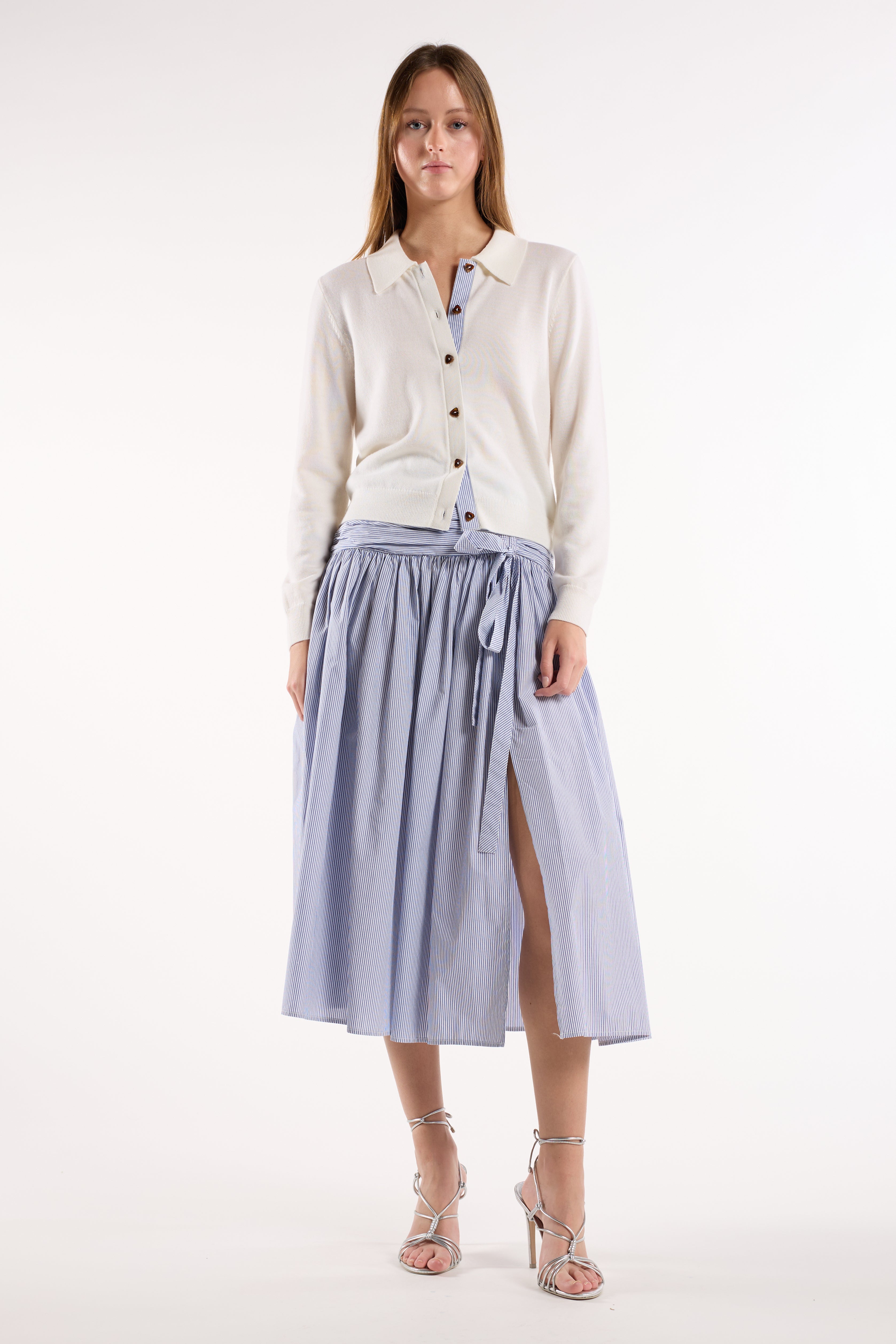 Maeve Skirt - Blue Stripe