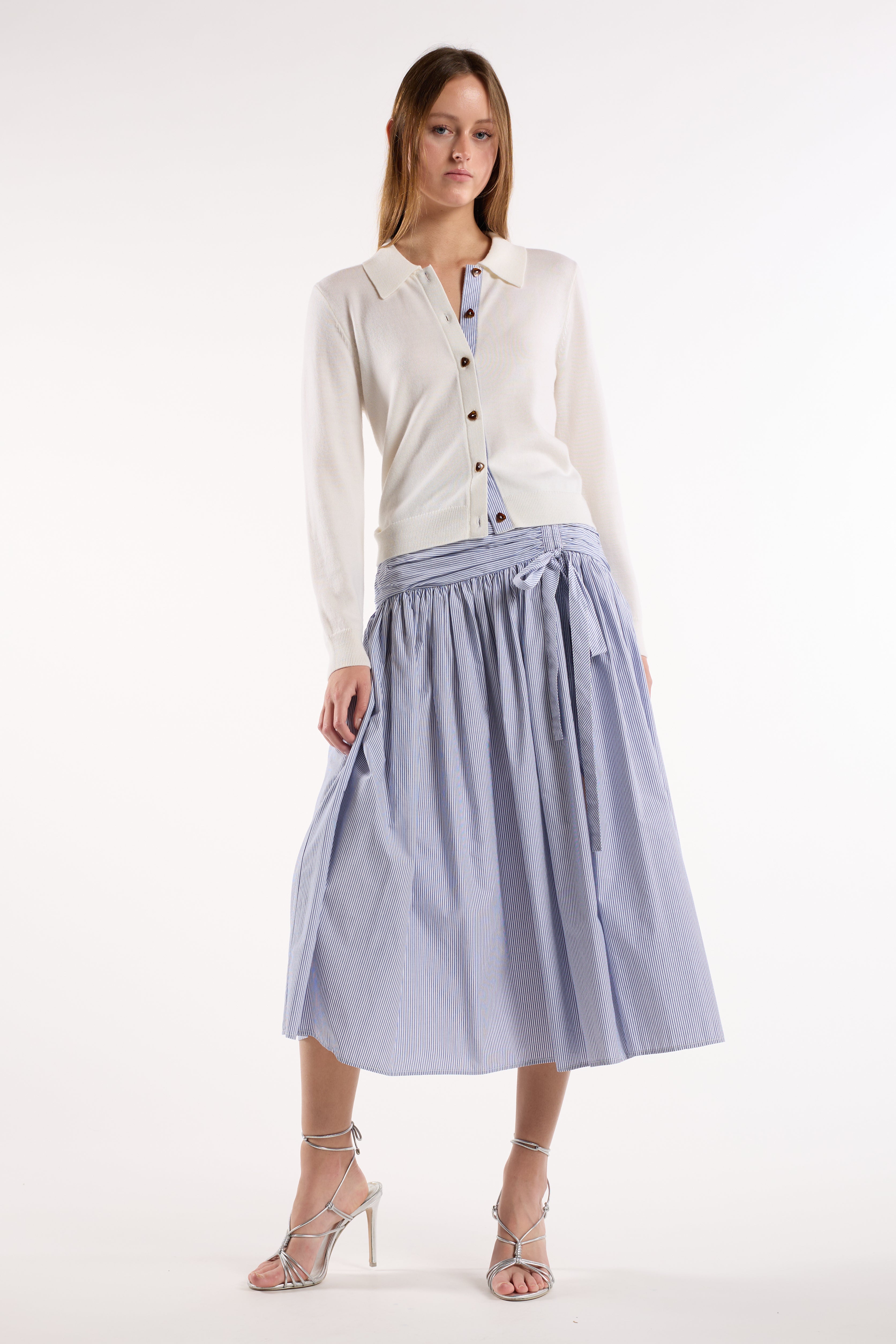 Maeve Skirt - Blue Stripe