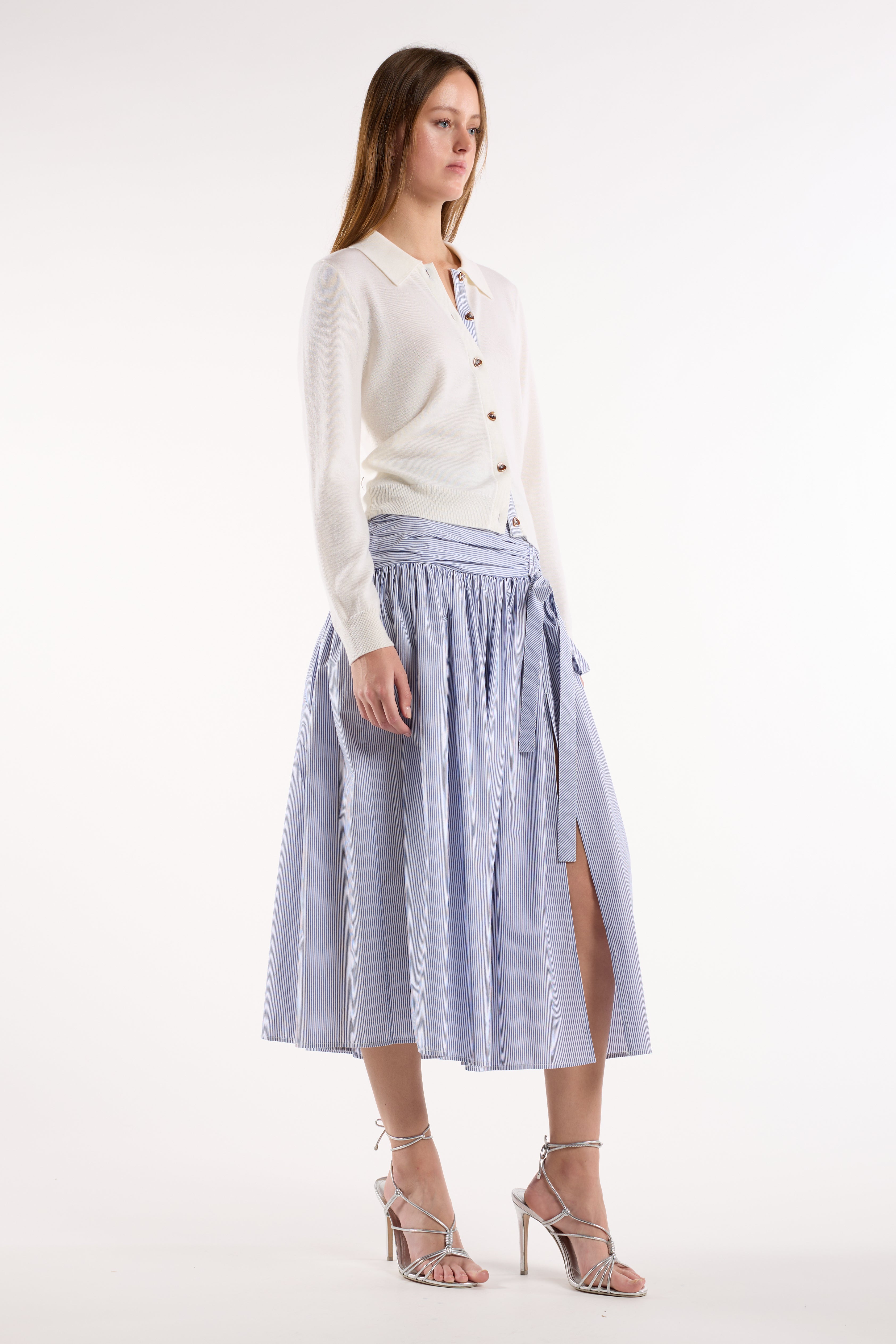 Maeve Skirt - Blue Stripe