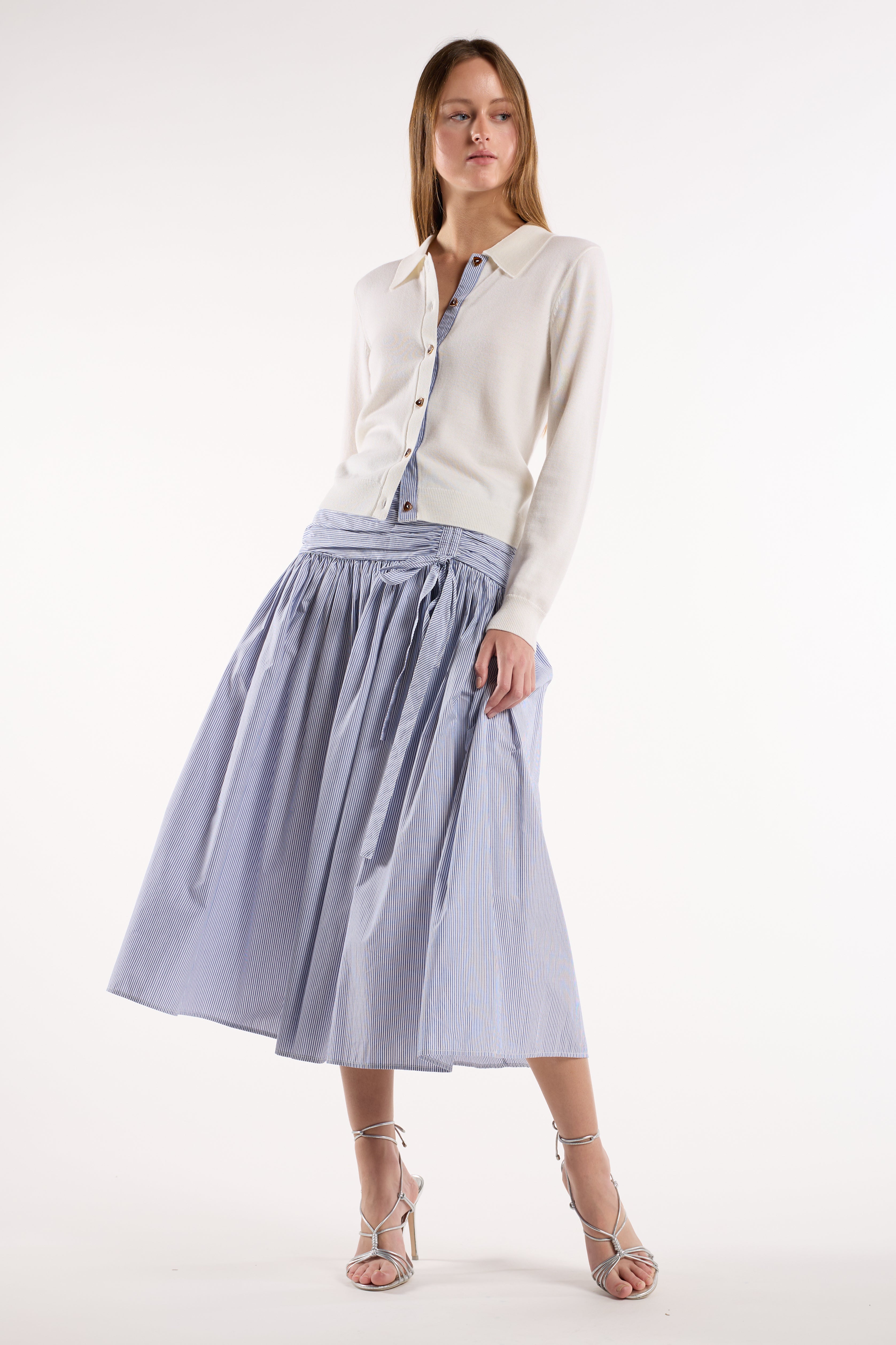 Maeve Skirt - Blue Stripe