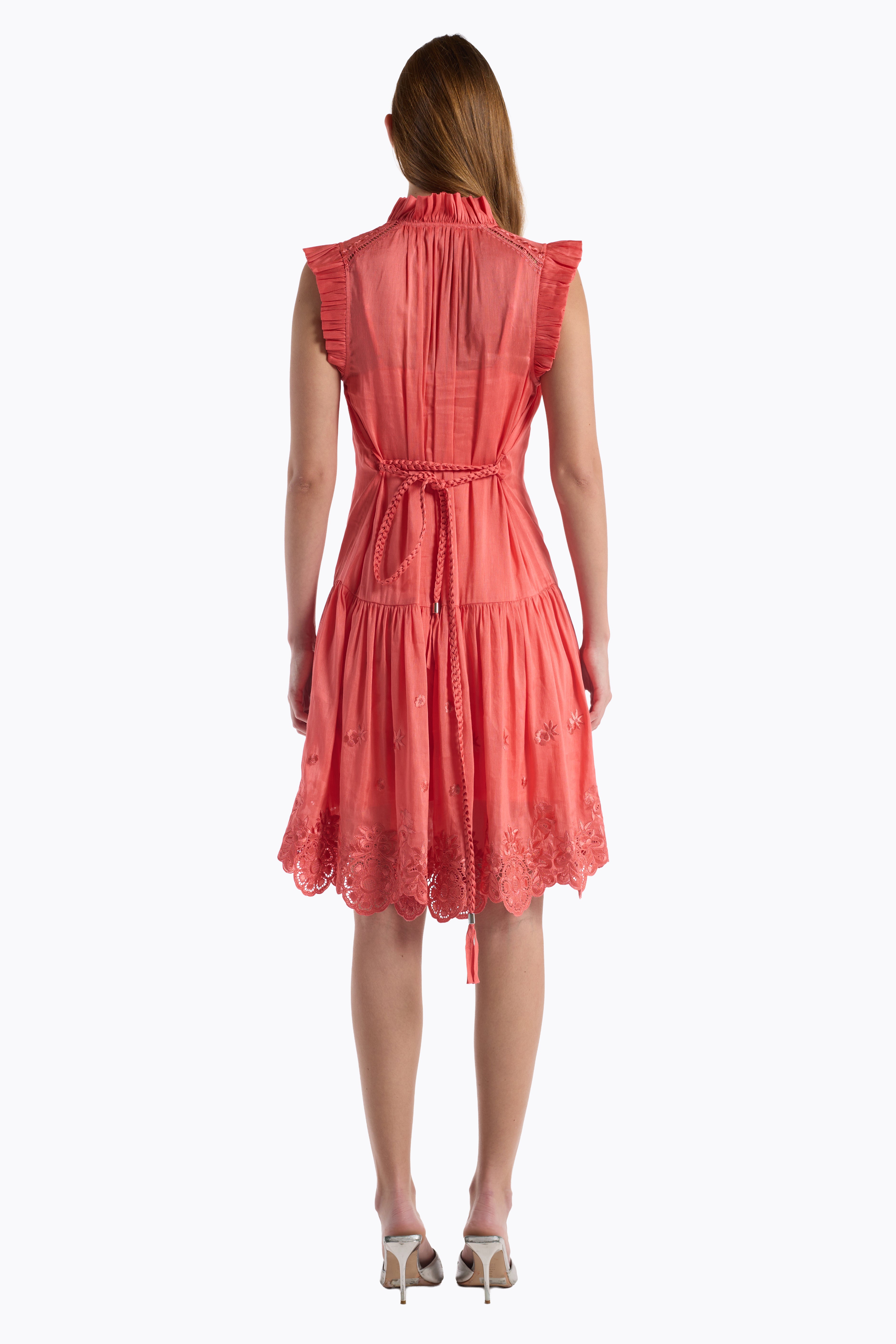 Bardot Dress - Coral