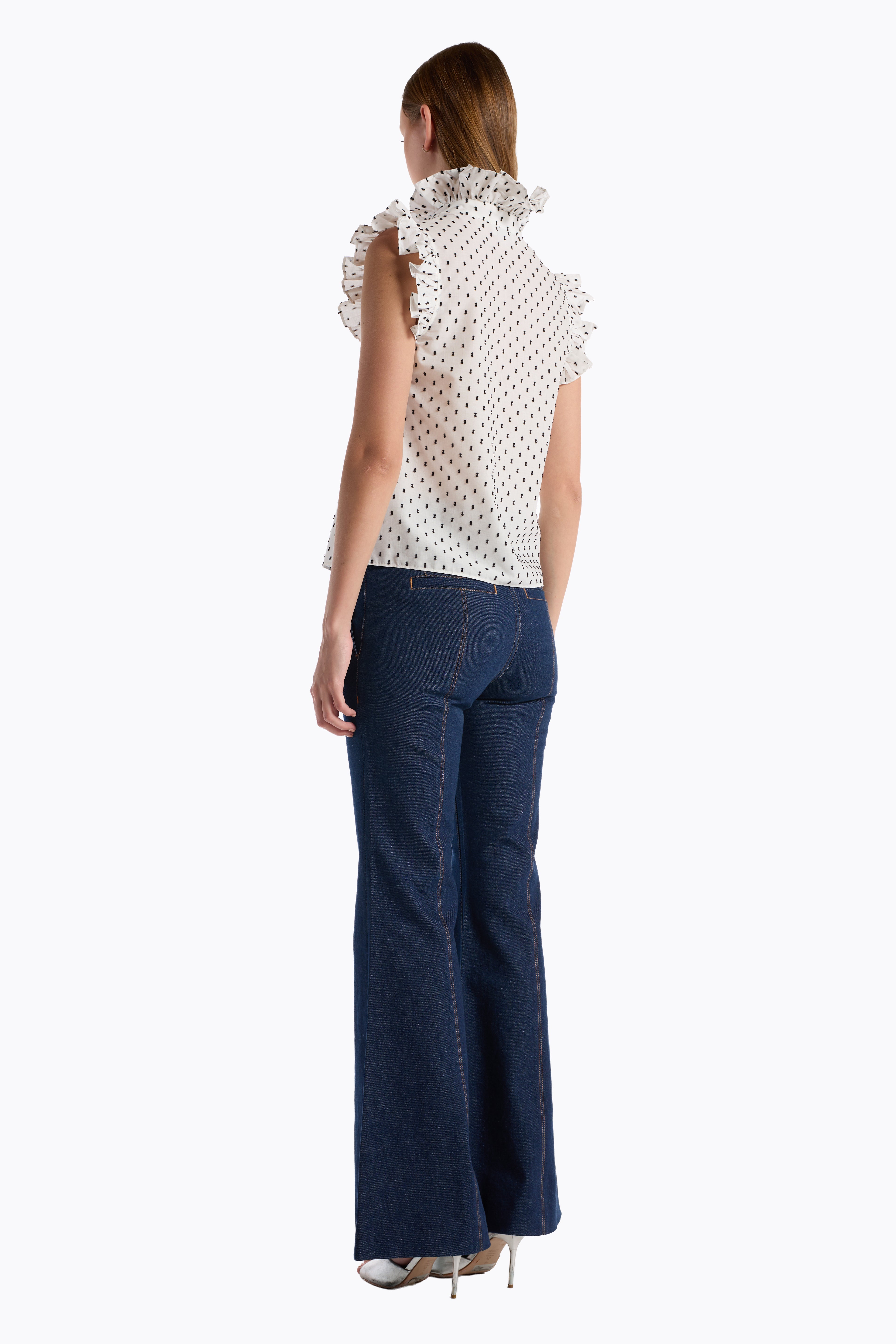 Marfa Top - White Black Dot