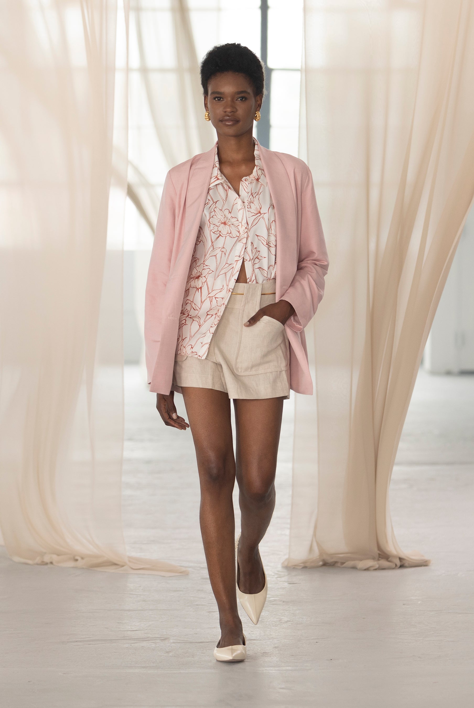 Blush pink outlet blazer