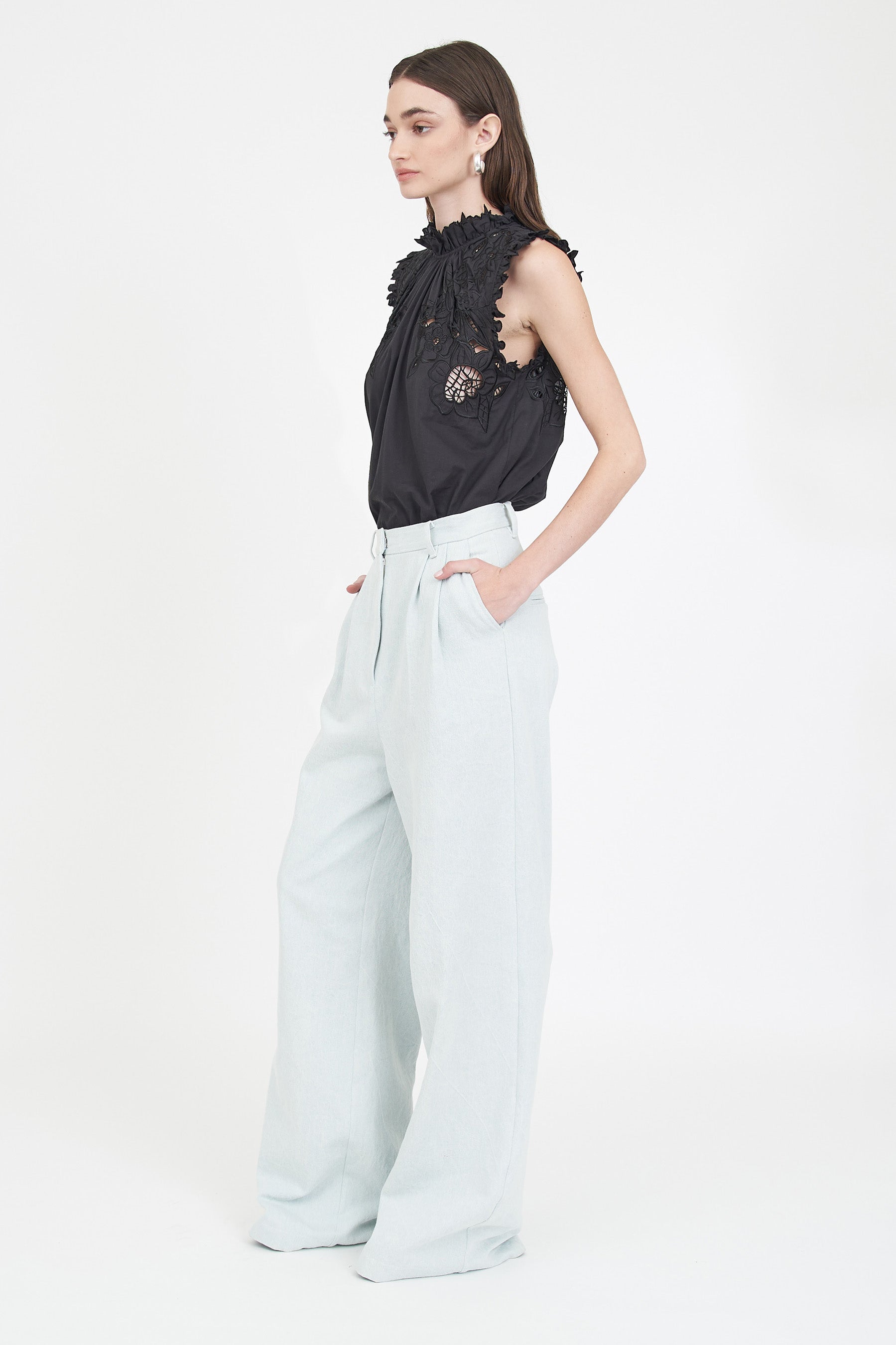 Nora Top - Black Embroidery