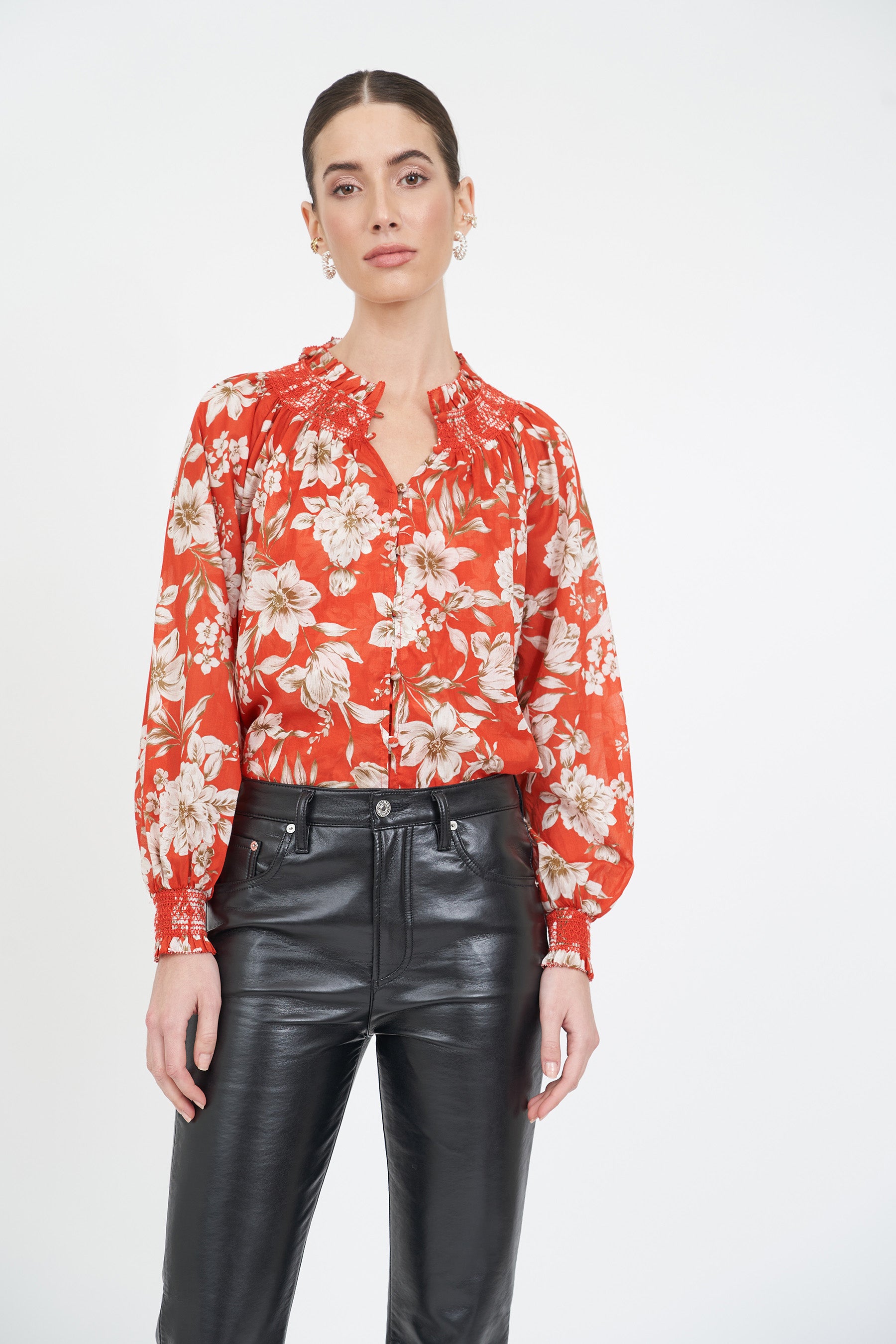 Andrea Blouse - Red Magnolia