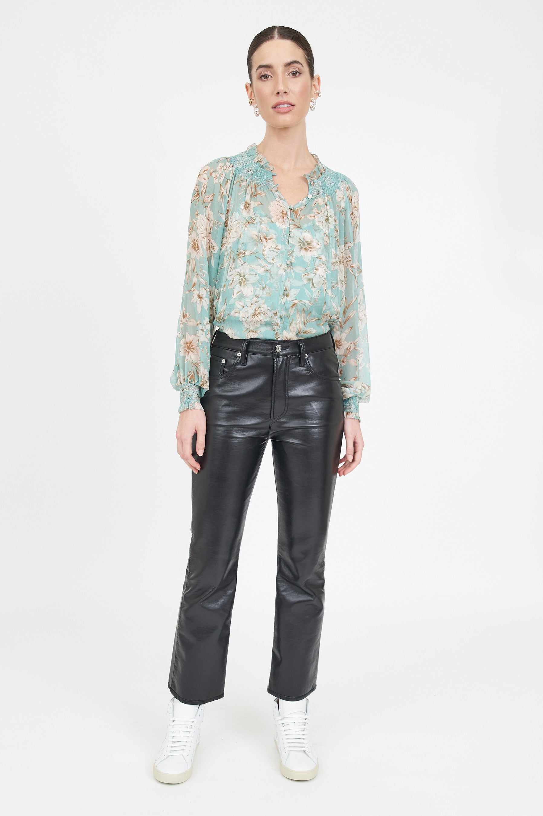 Andrea Blouse - Turquoise Magnolia