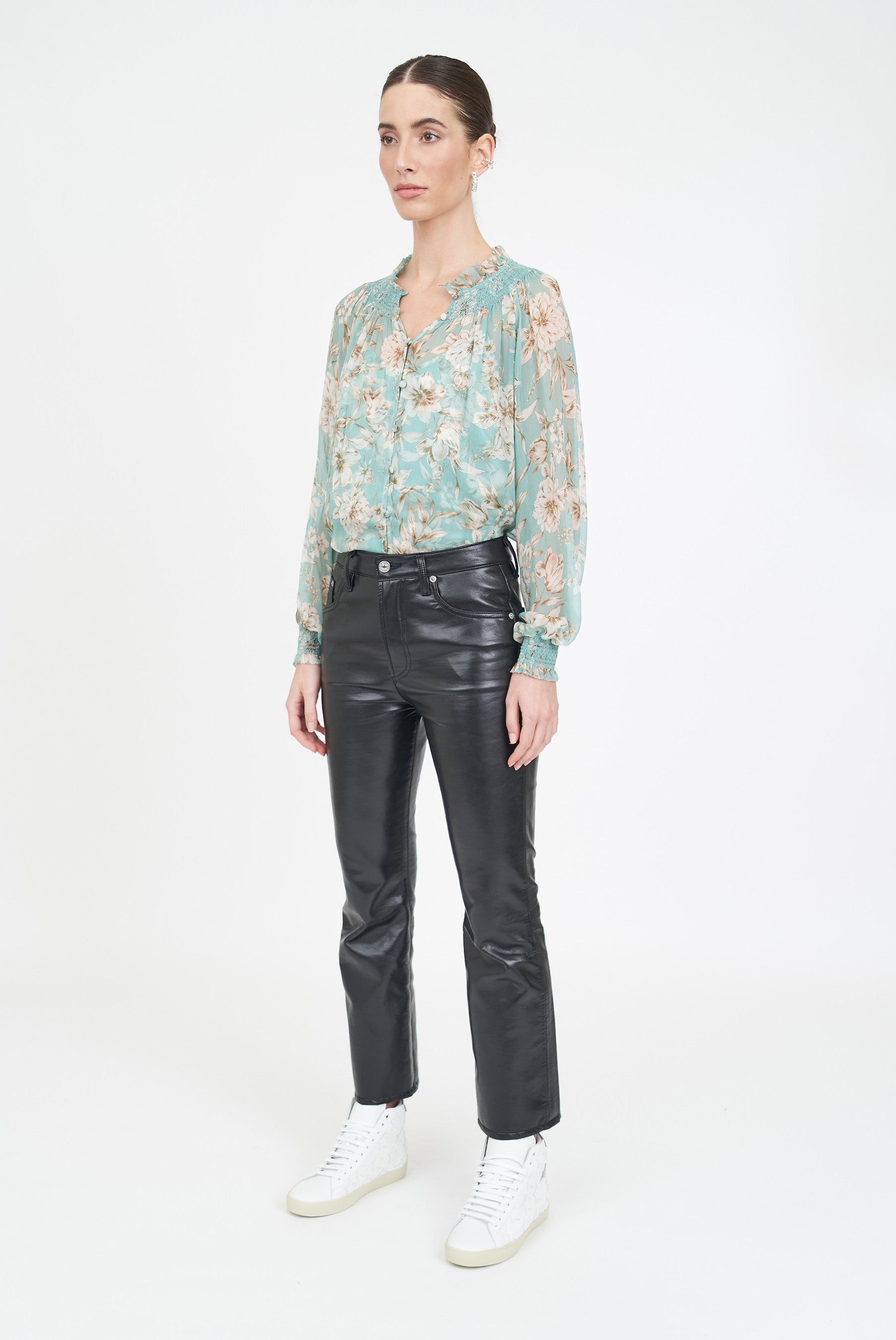 Andrea Blouse - Turquoise Magnolia