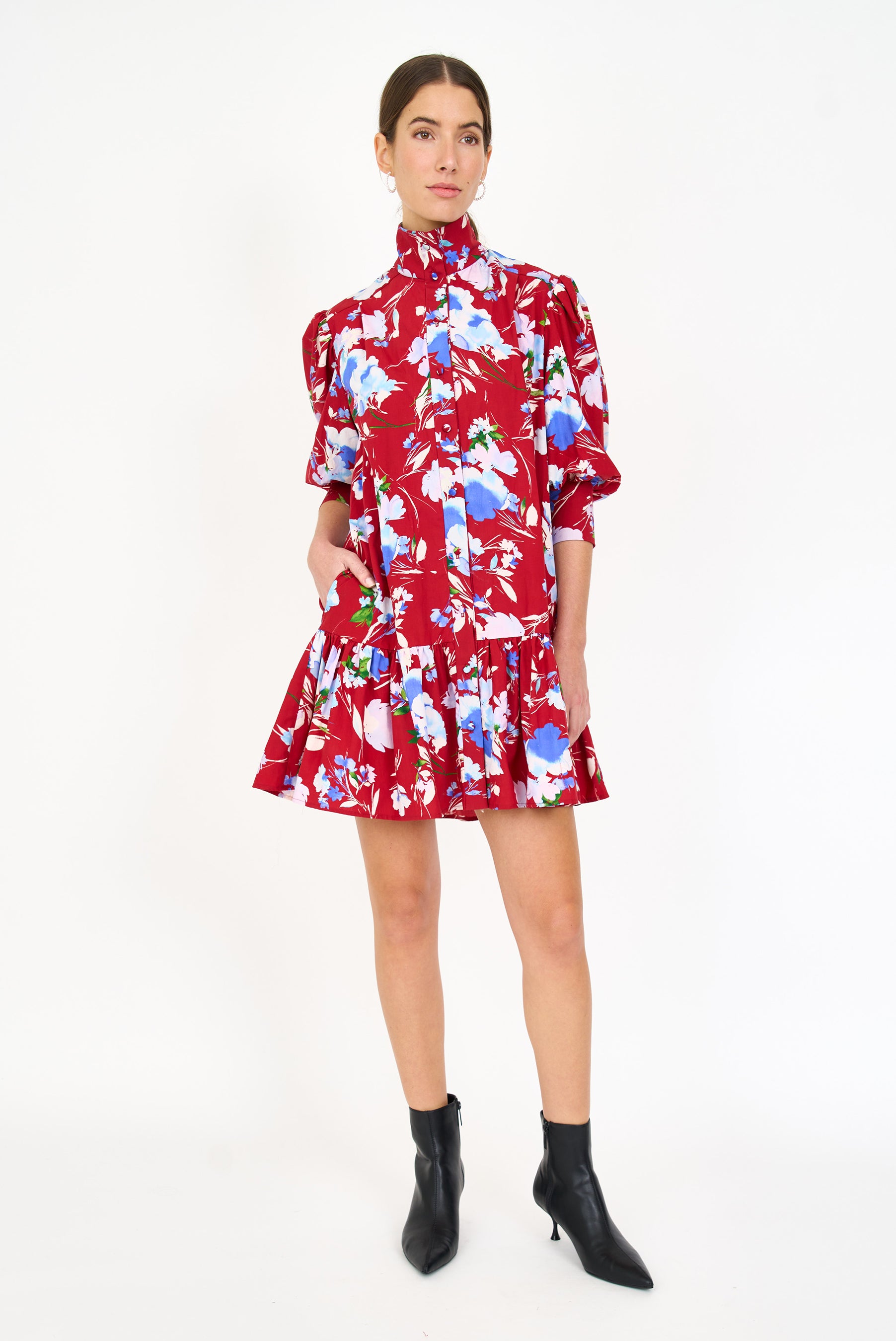 Emi Dress - Crimson Fleur