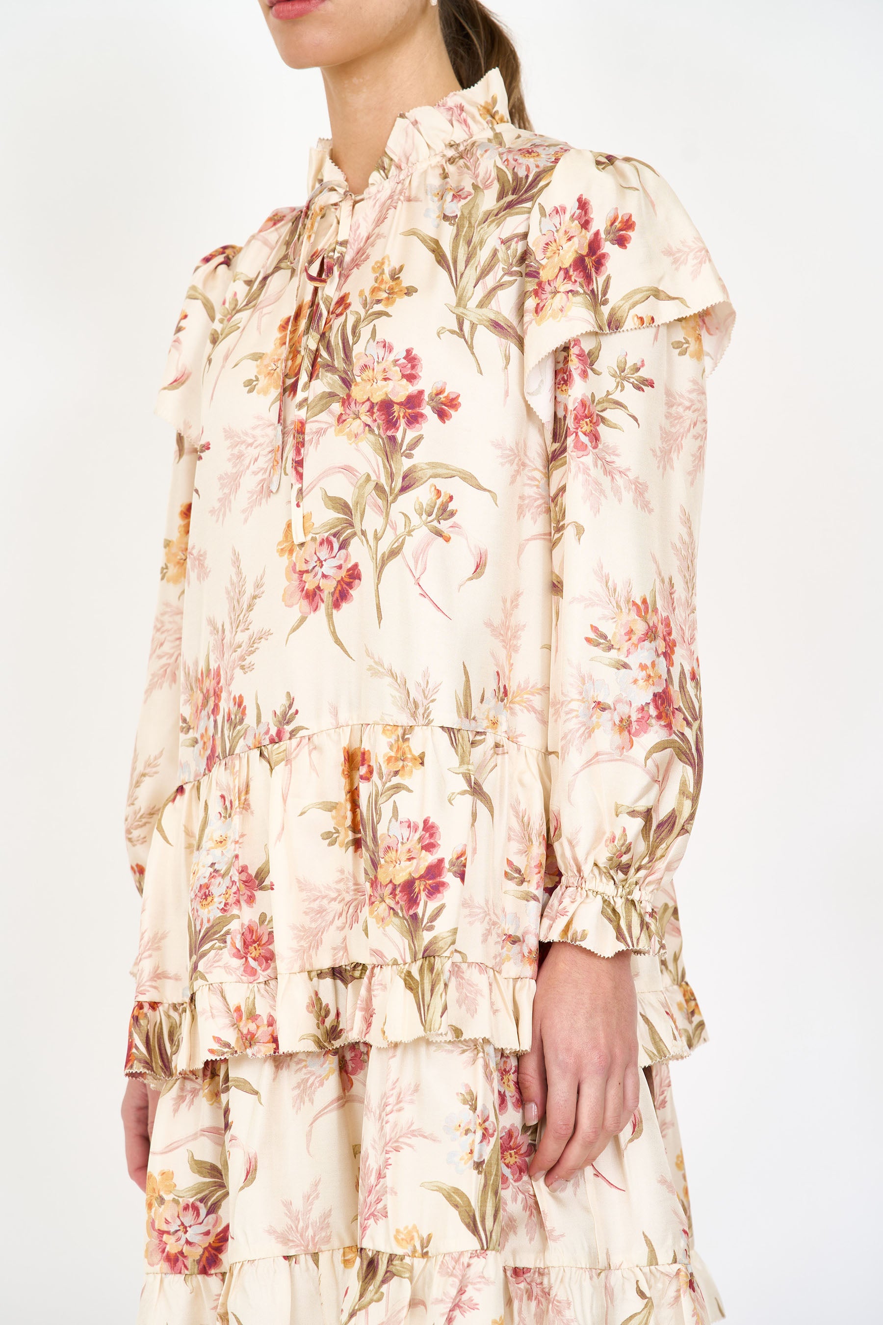 Jenifer Dress - Ivory Brocade