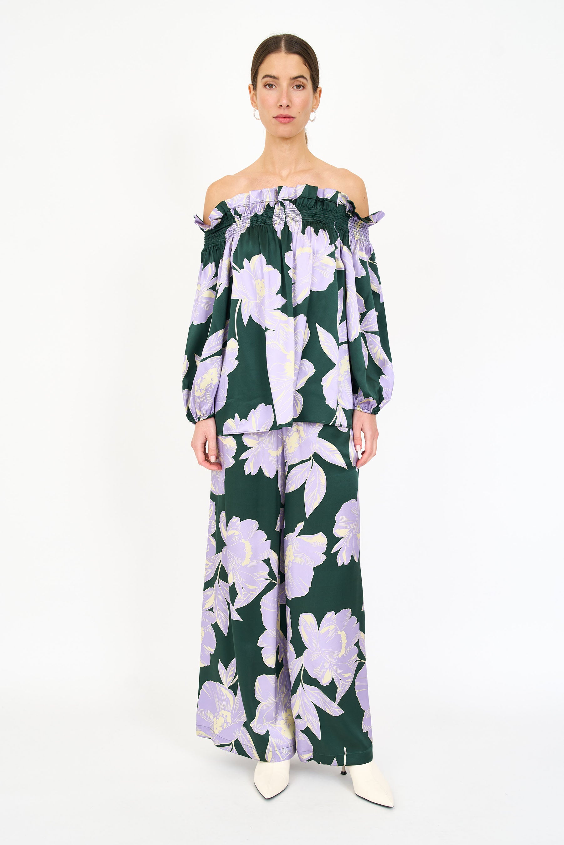 Regina Top - Green Blossom
