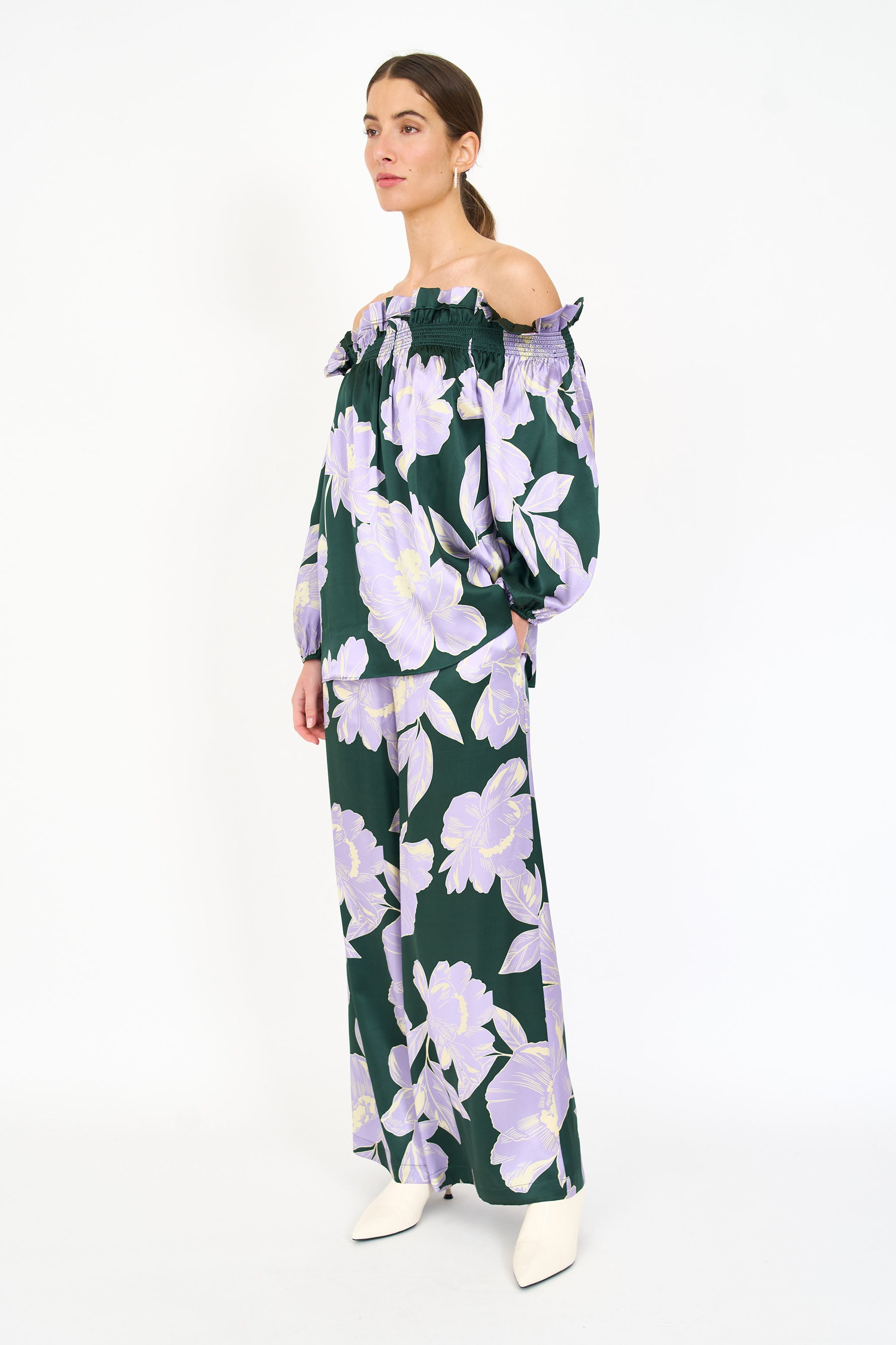 Regina Top - Green Blossom
