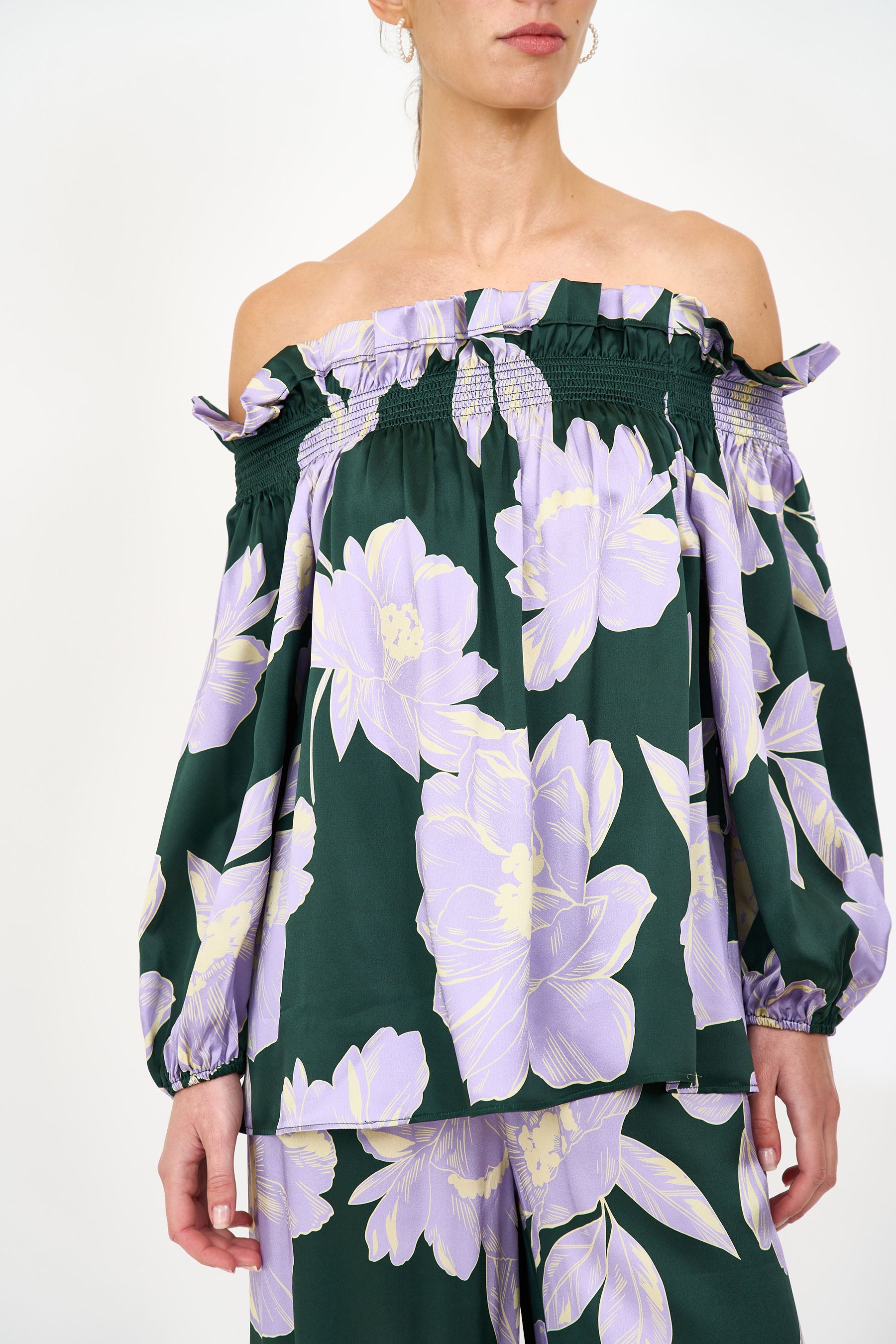 Regina Top - Green Blossom