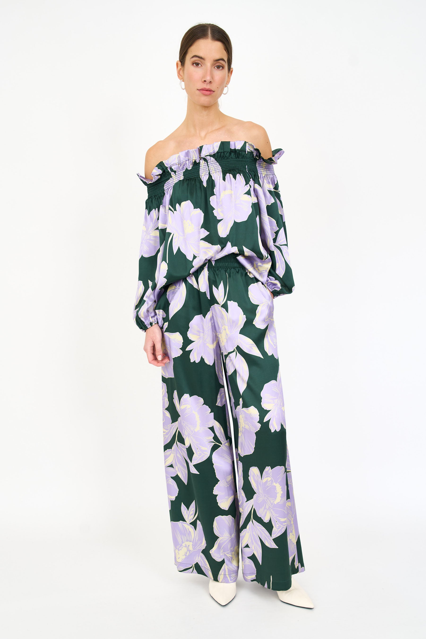 Regina Top - Green Blossom