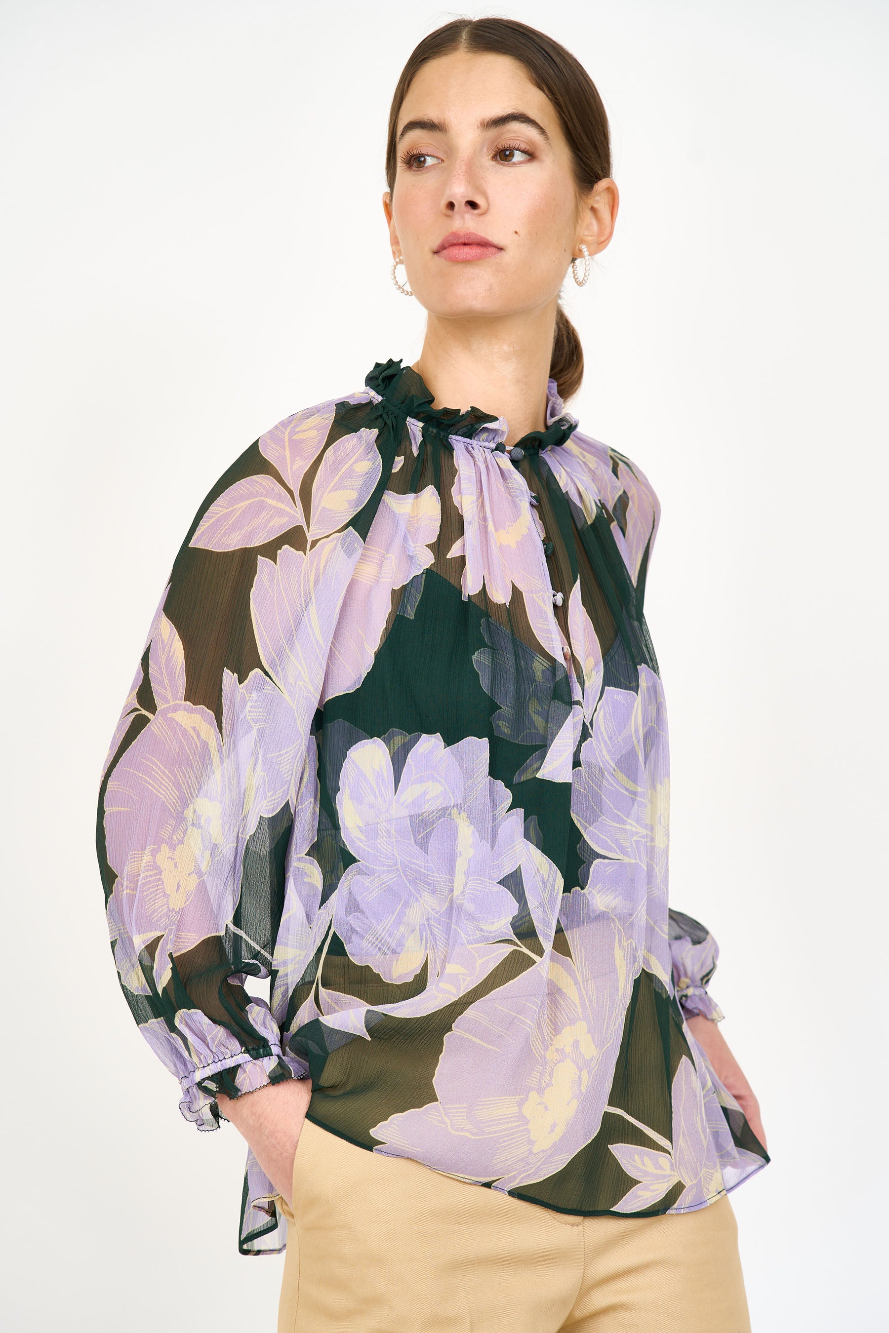Karla Blouse - Green Blossom