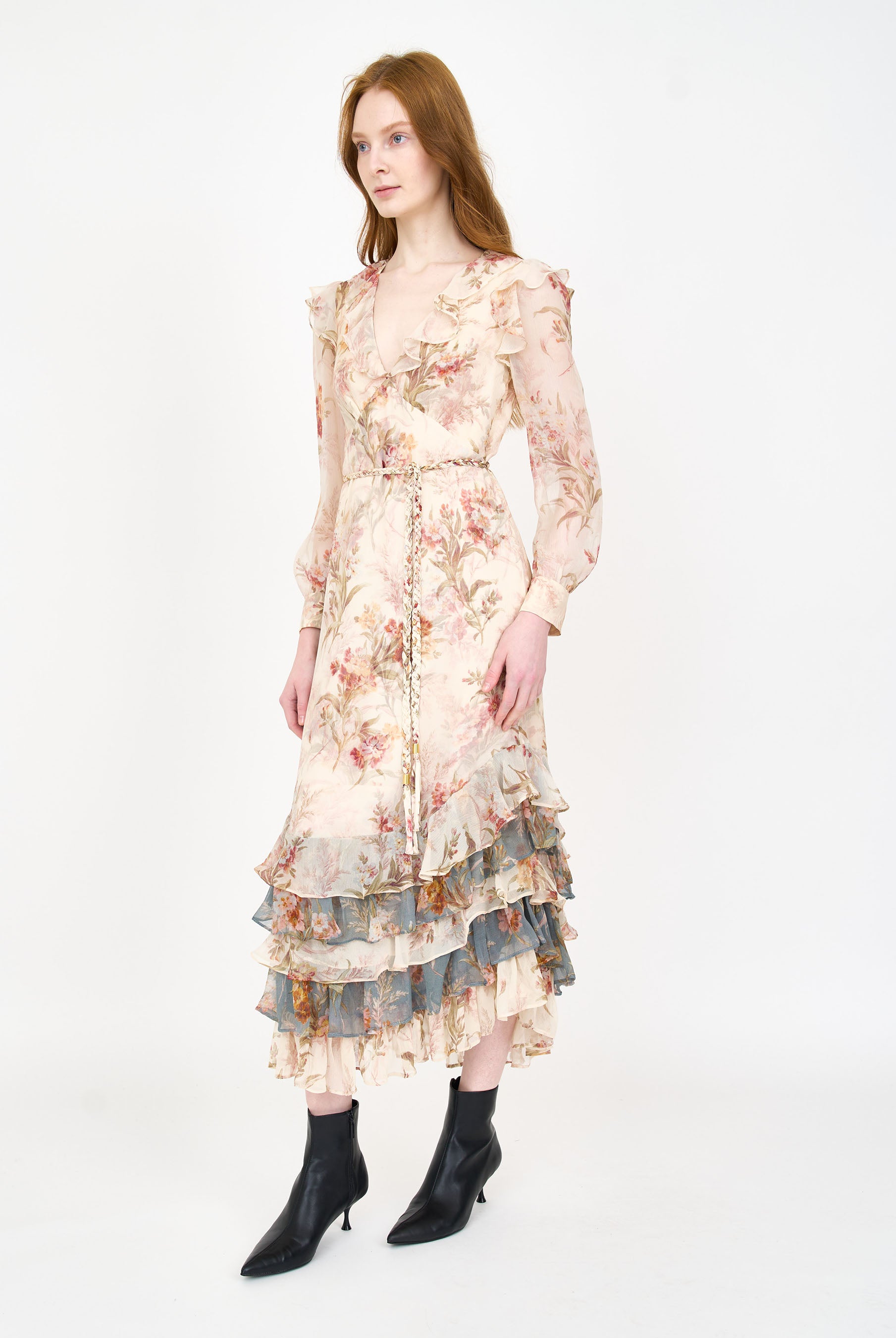Violet Dress - Ivory Brocade