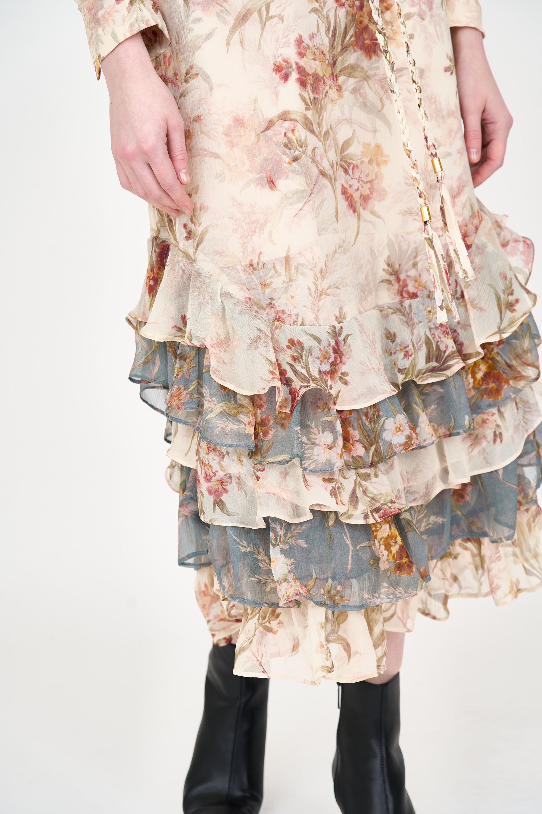 Violet Dress - Ivory Brocade