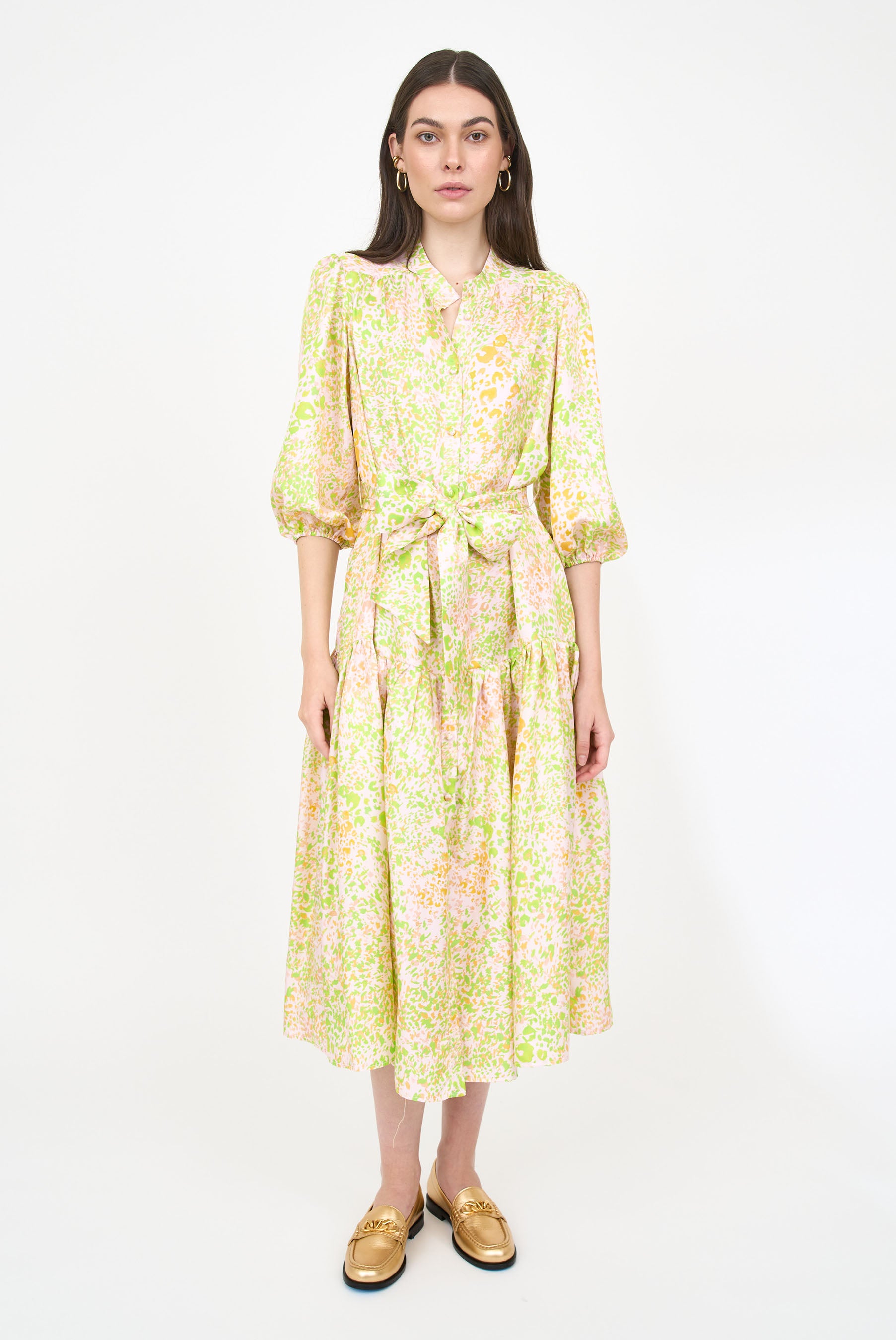 Lana Dress - Lime Leopard
