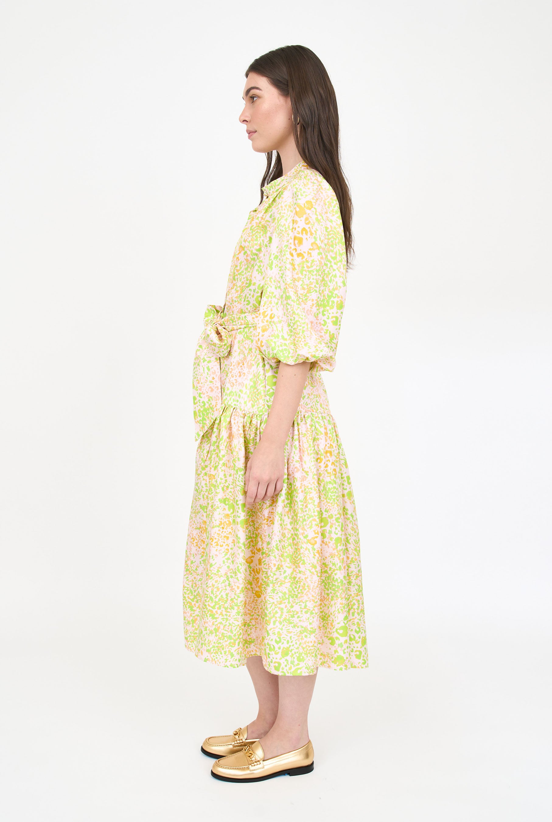 Lana Dress - Lime Leopard