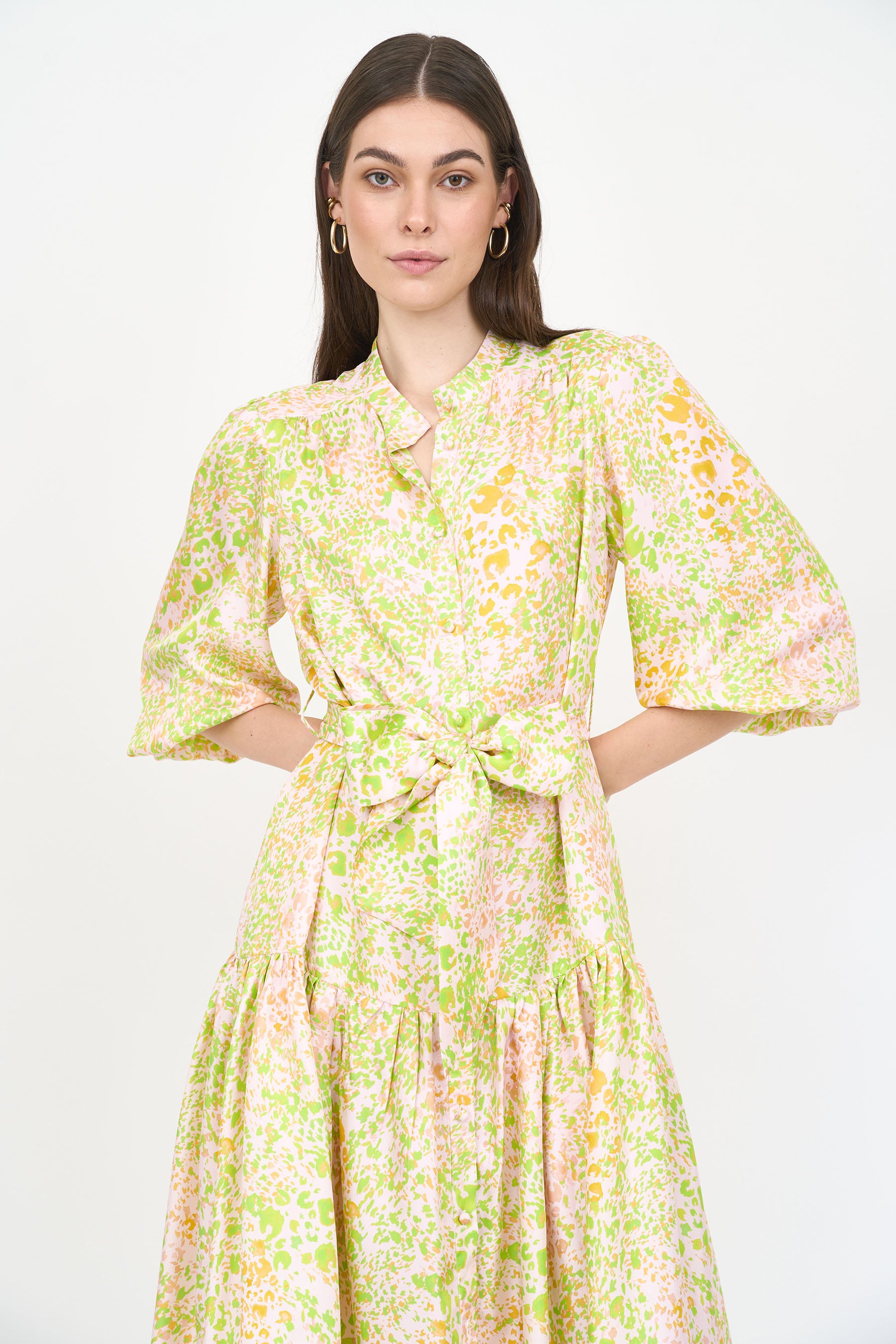 Lana Dress - Lime Leopard