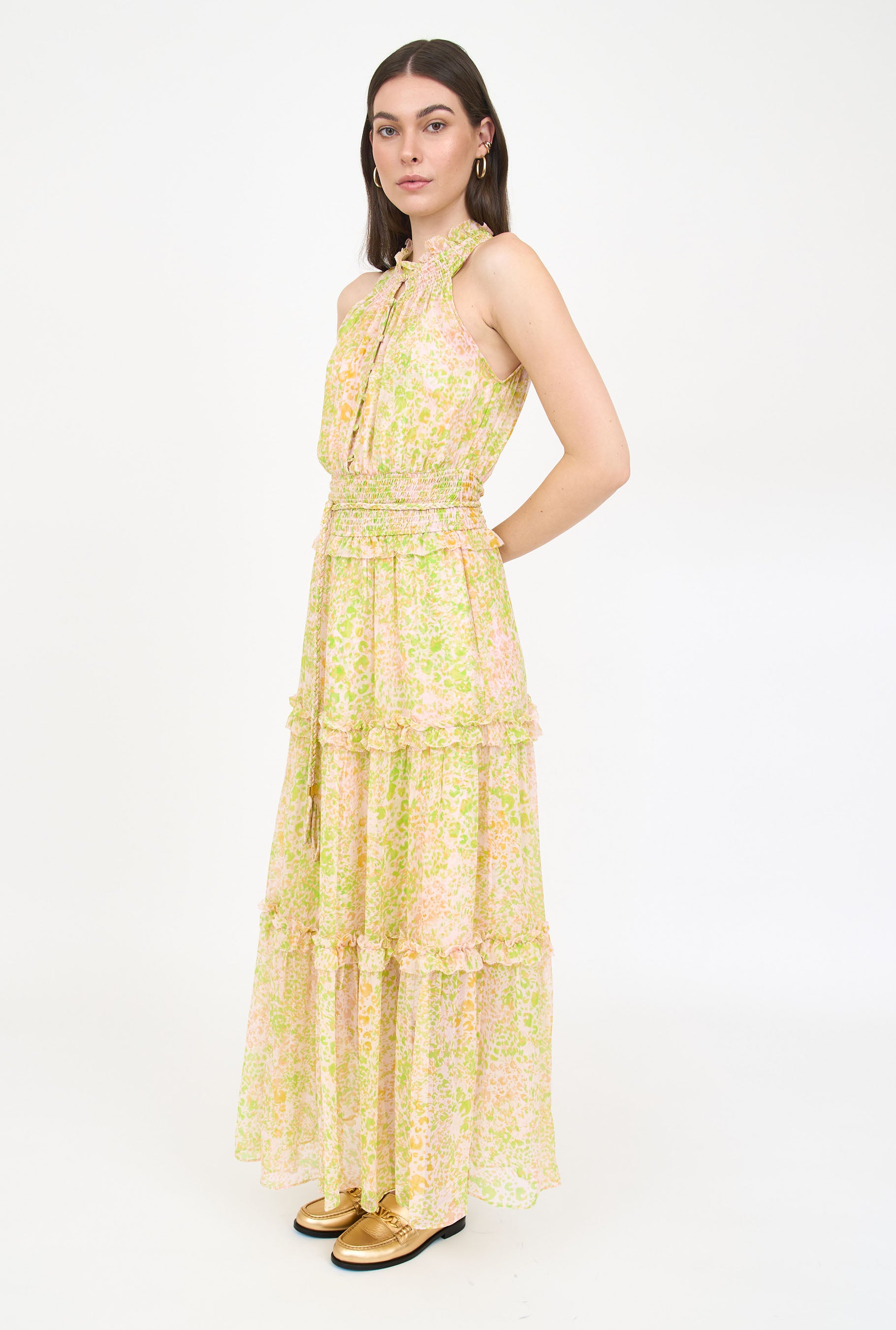 Amanda Dress - Lime Leopard
