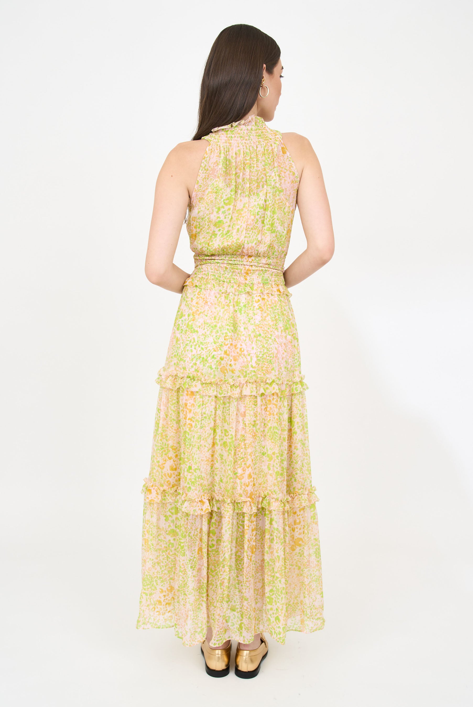 Amanda Dress - Lime Leopard