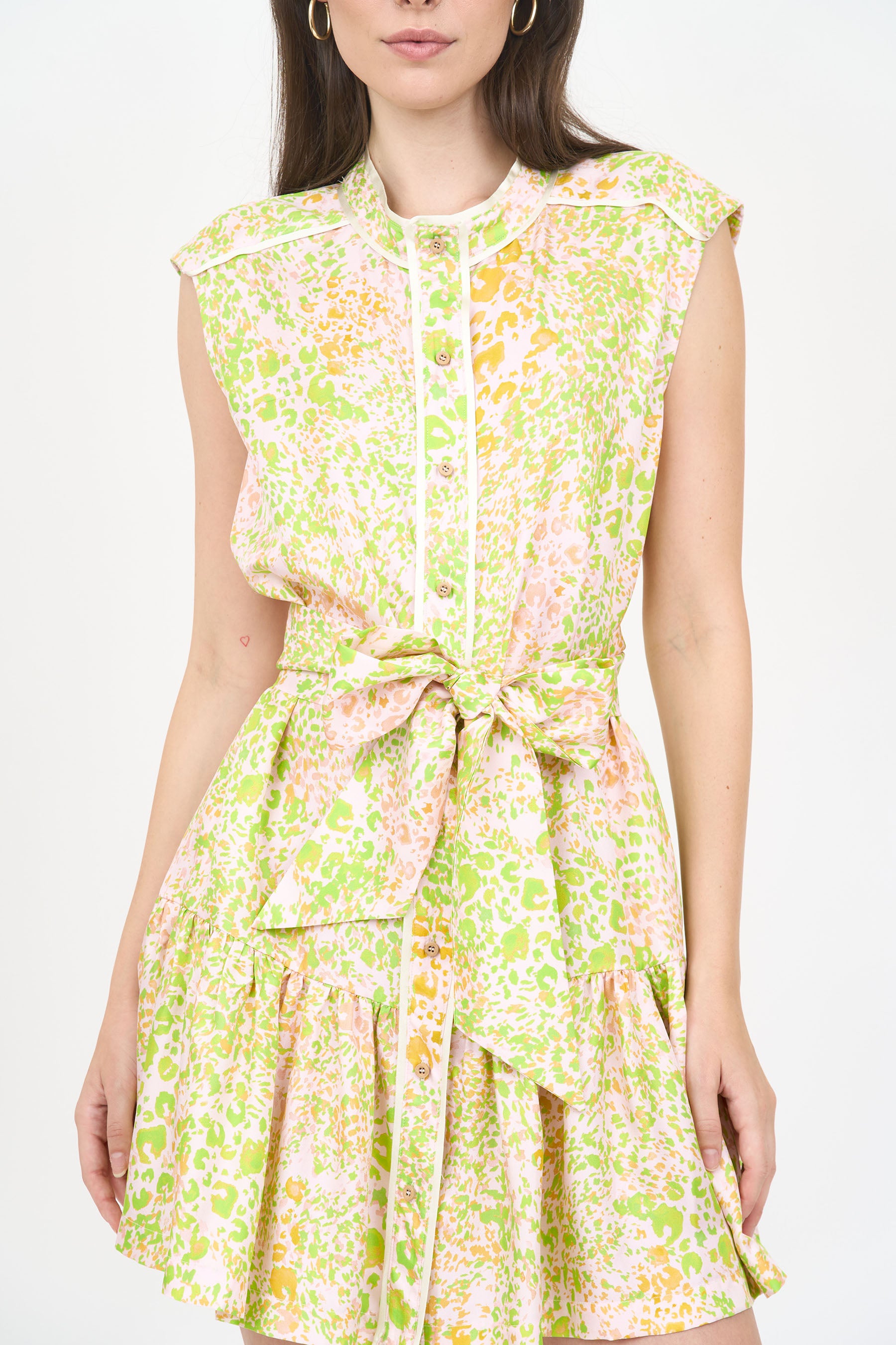 Lucie Dress - Lime Leopard