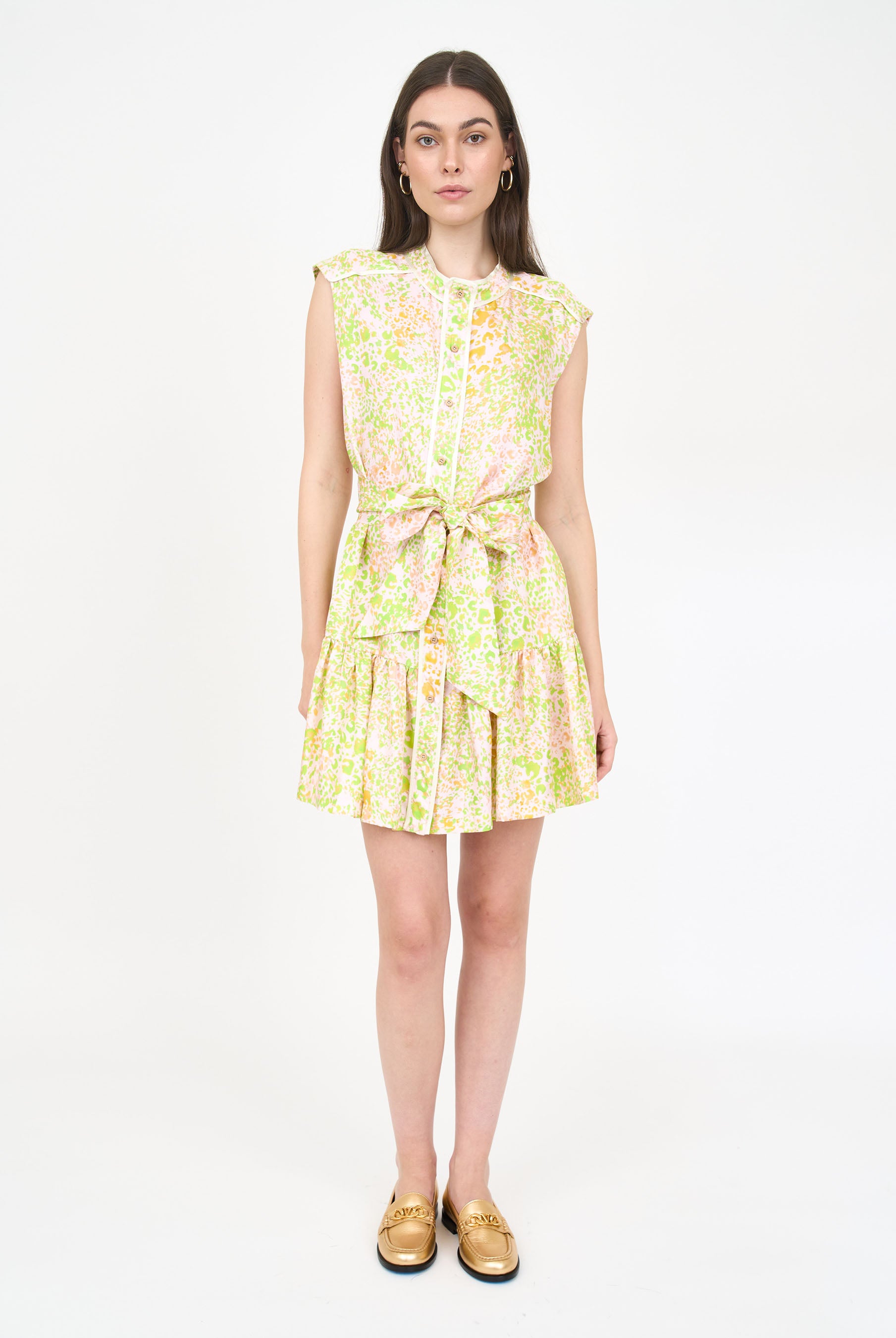 Lucie Dress - Lime Leopard