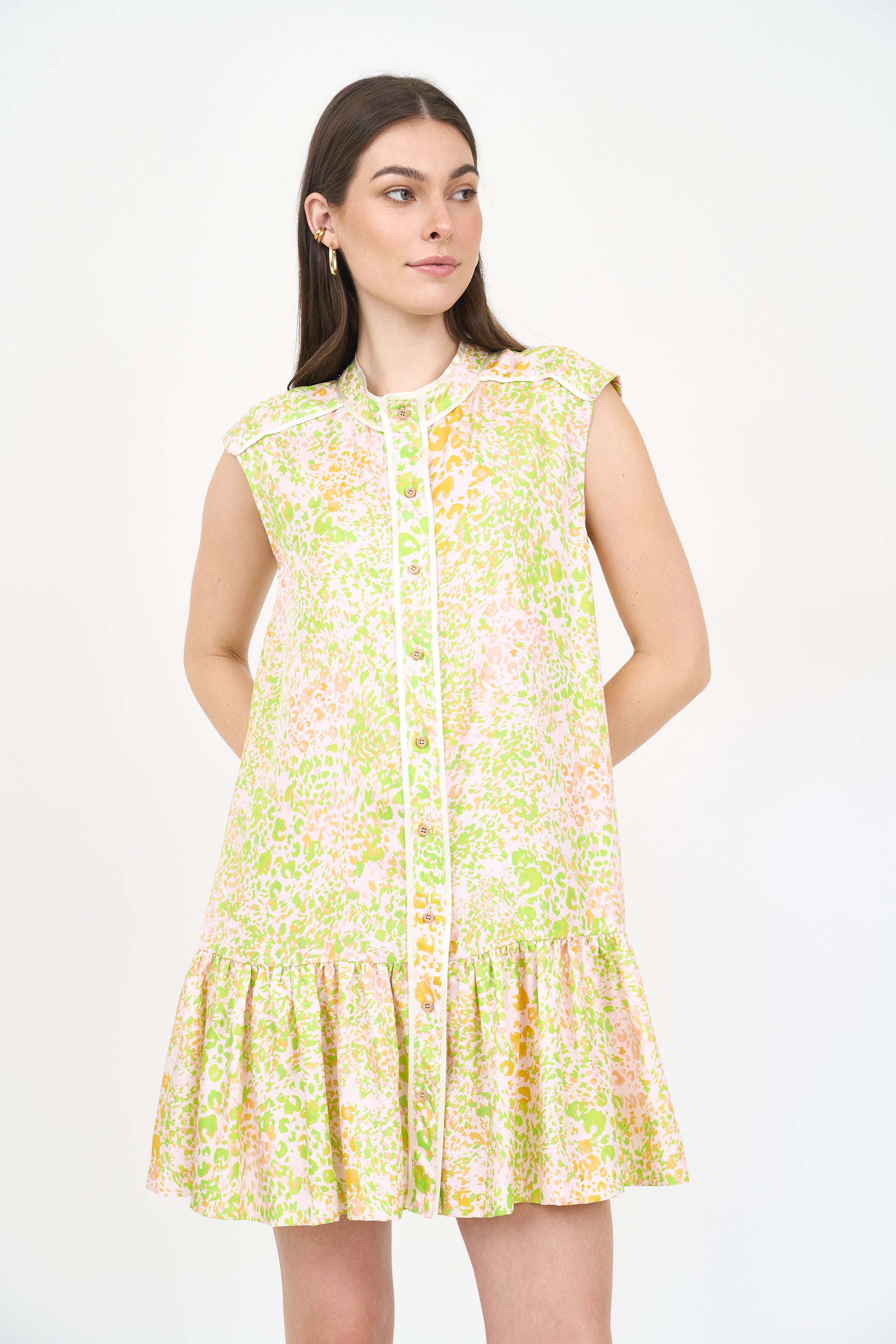 Lucie Dress - Lime Leopard