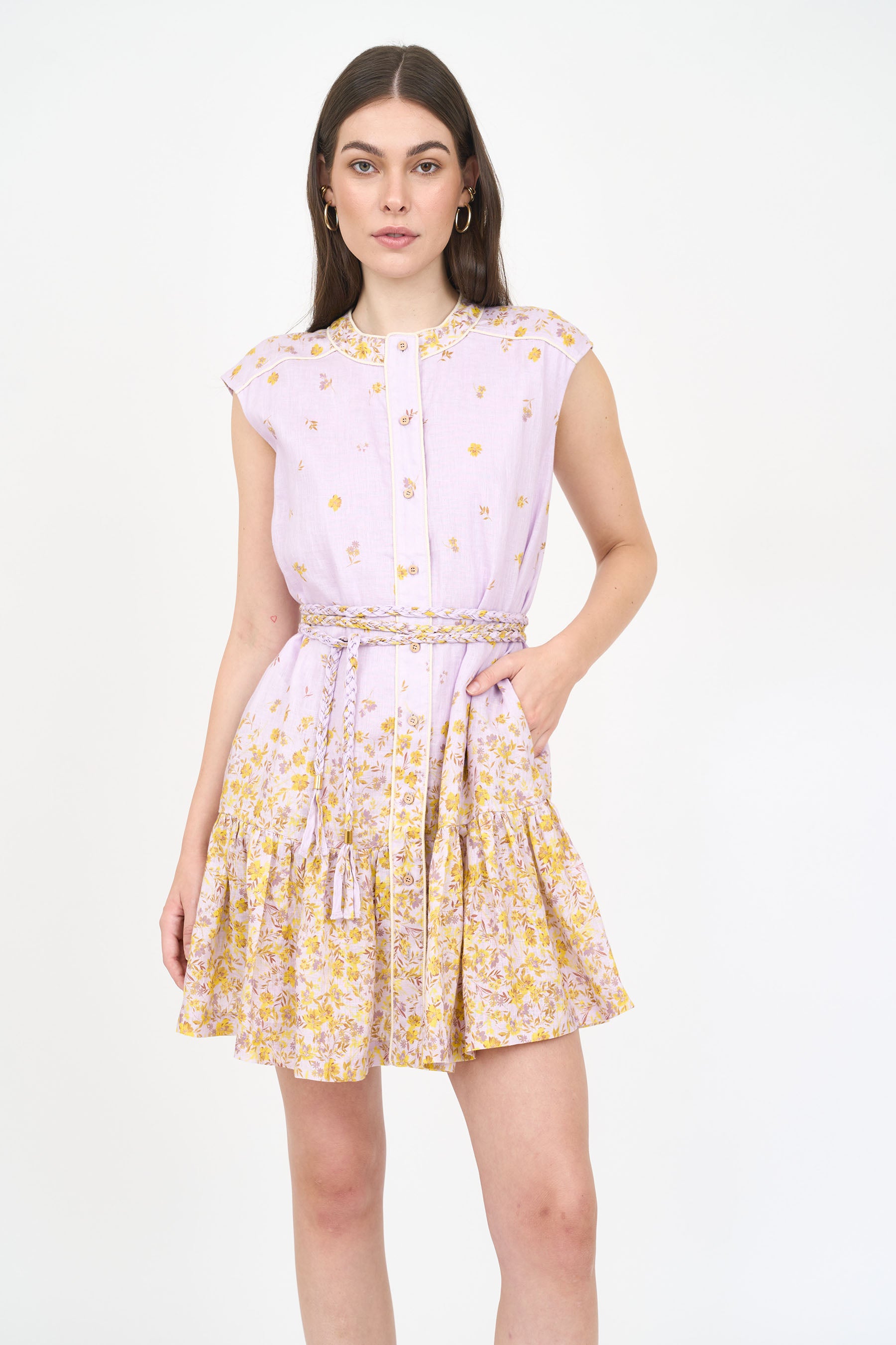 Lucie Dress - Falling Floral Mauve