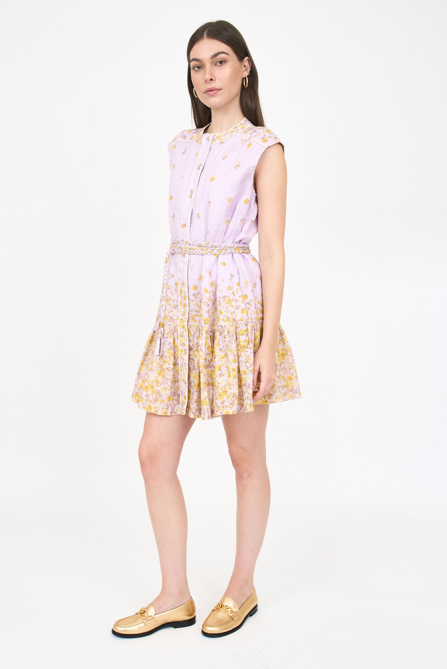Lucie Dress - Falling Floral Mauve