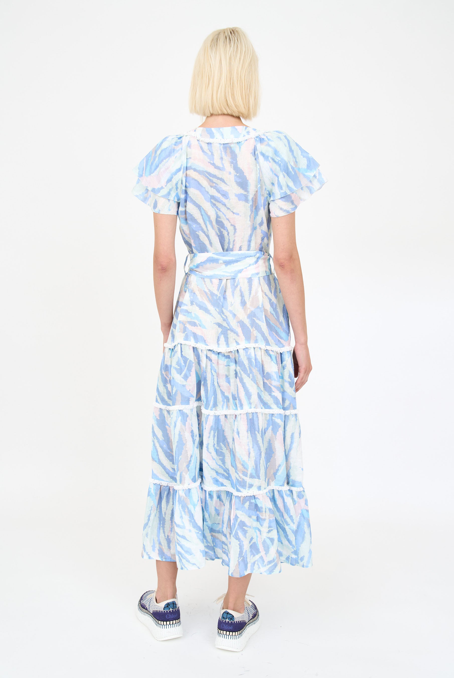 Perry Dress- Blue Feather