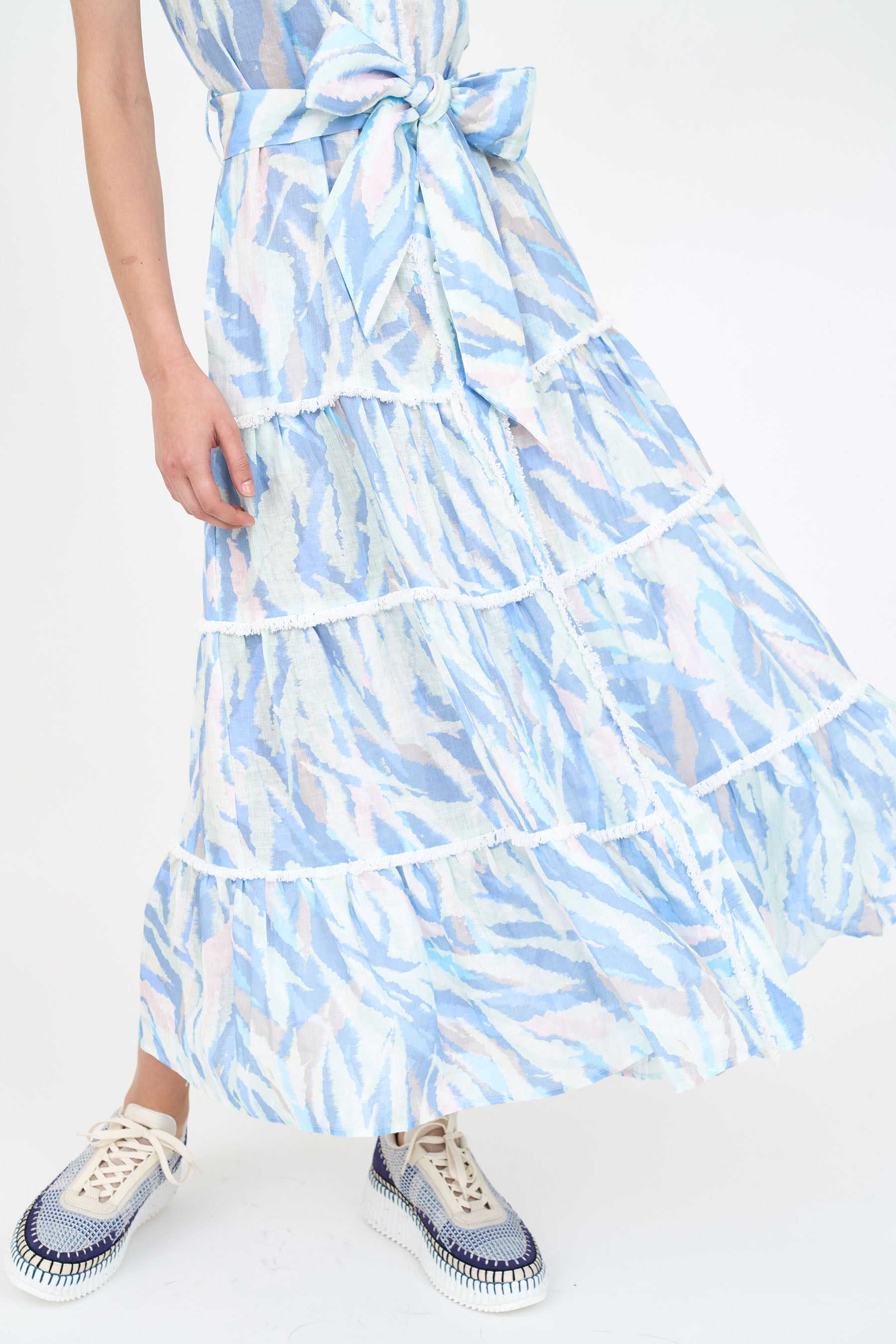 Perry Dress- Blue Feather