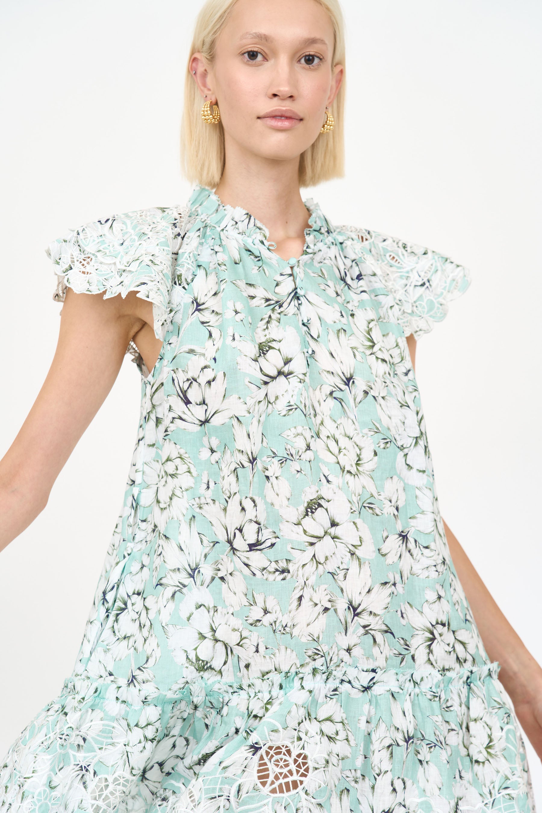 Lisa Dress- Teal Vintage Floral