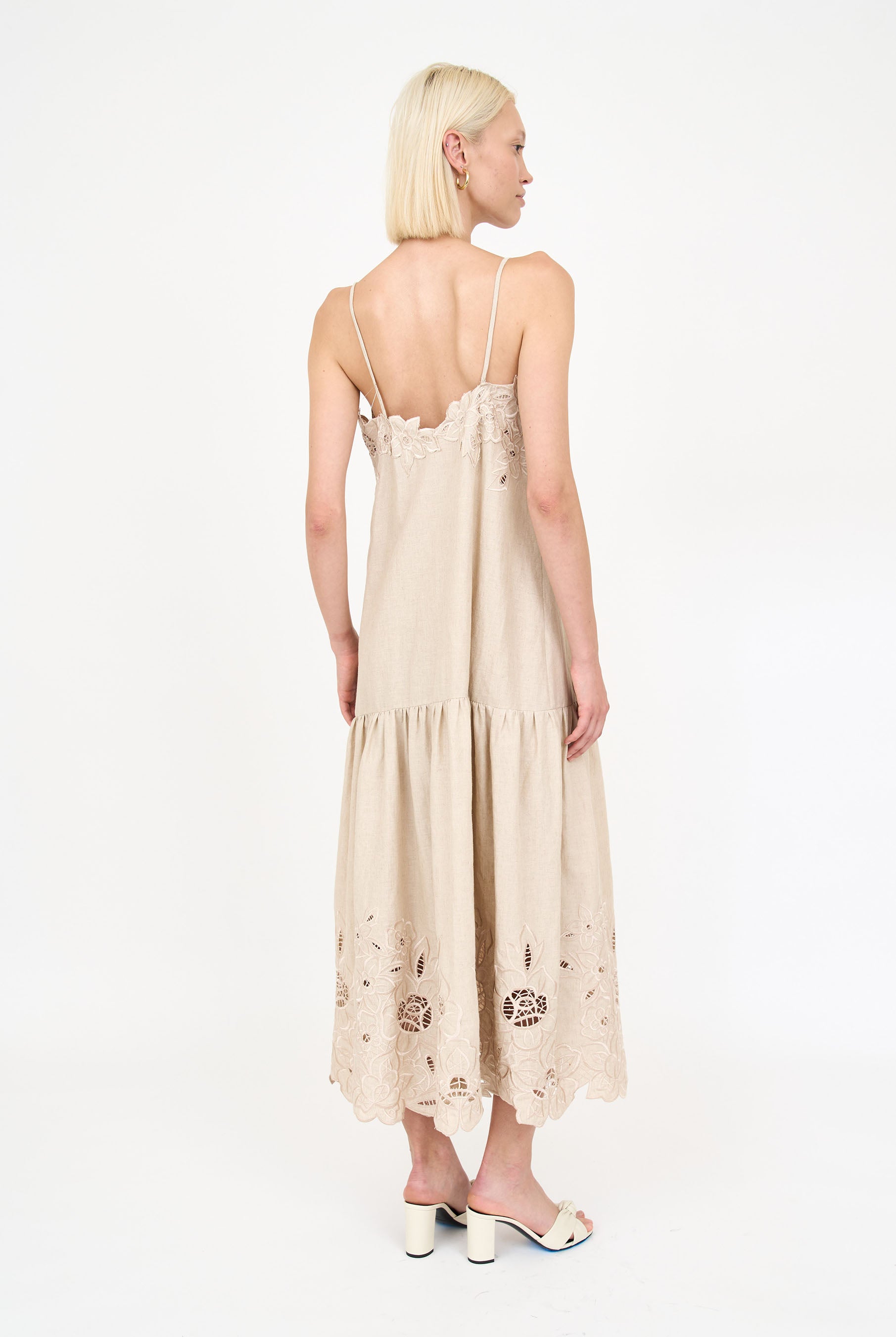 Avery Dress - Tan Embroidery