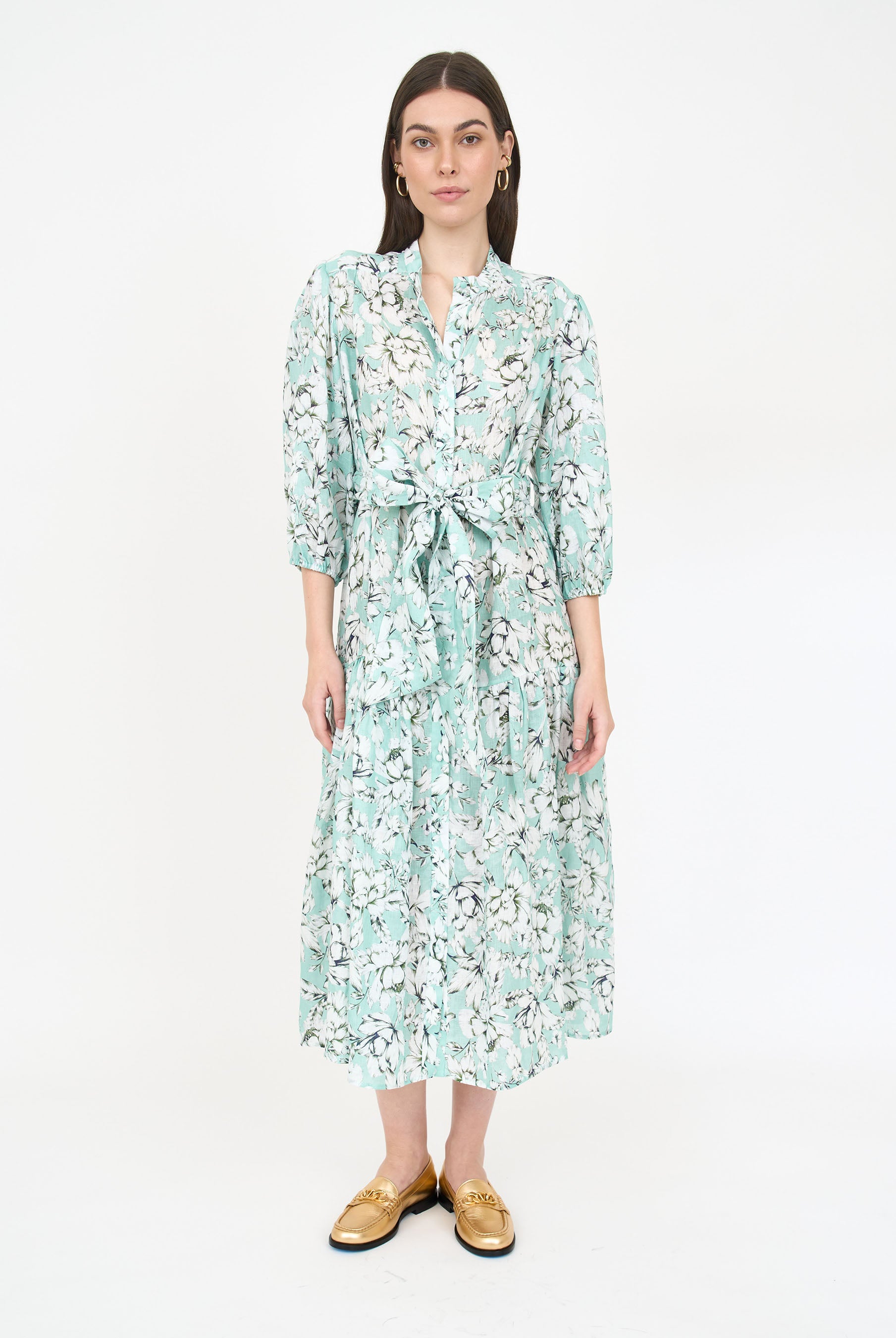 Lana Dress - Teal Vintage Floral