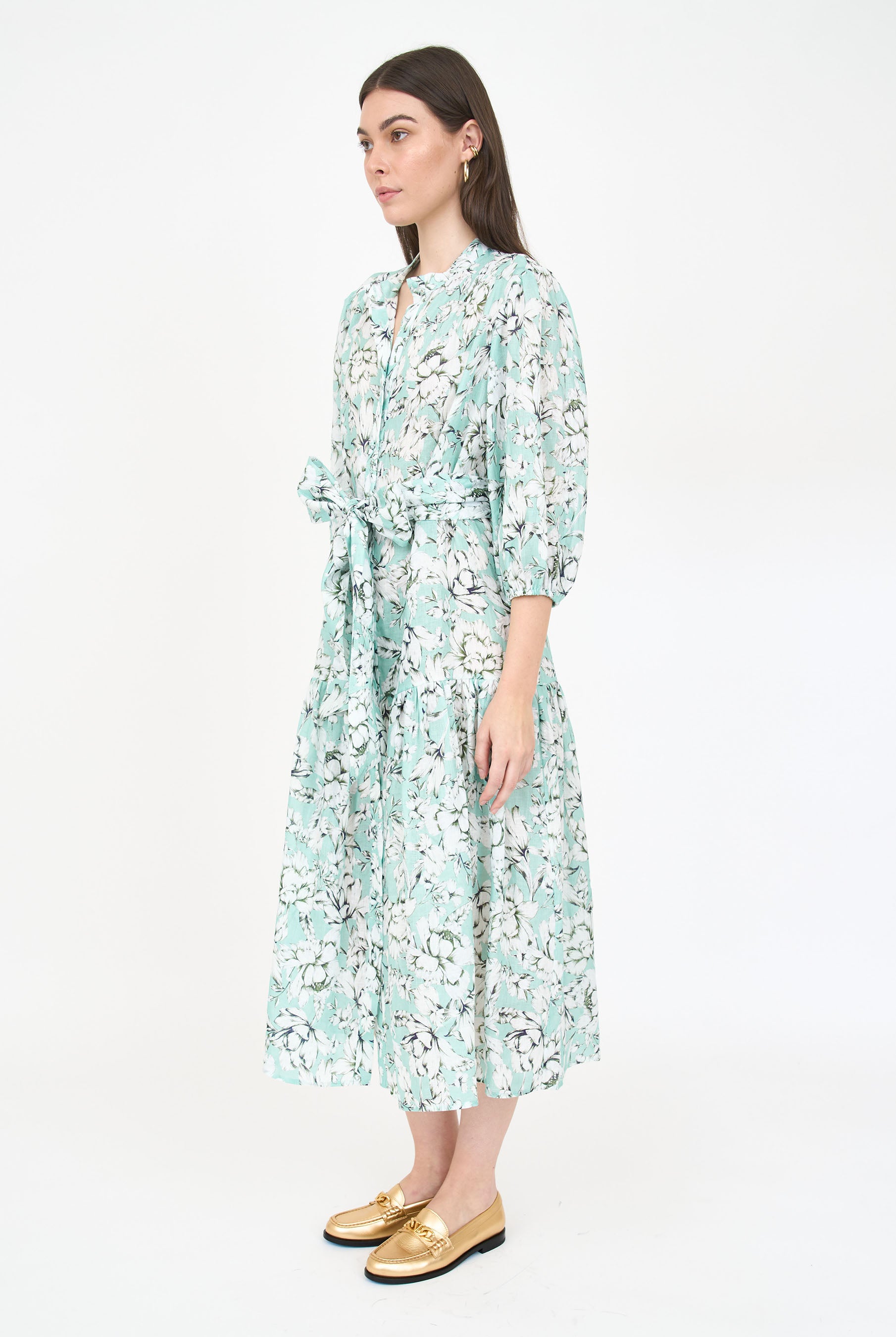 Lana Dress - Teal Vintage Floral