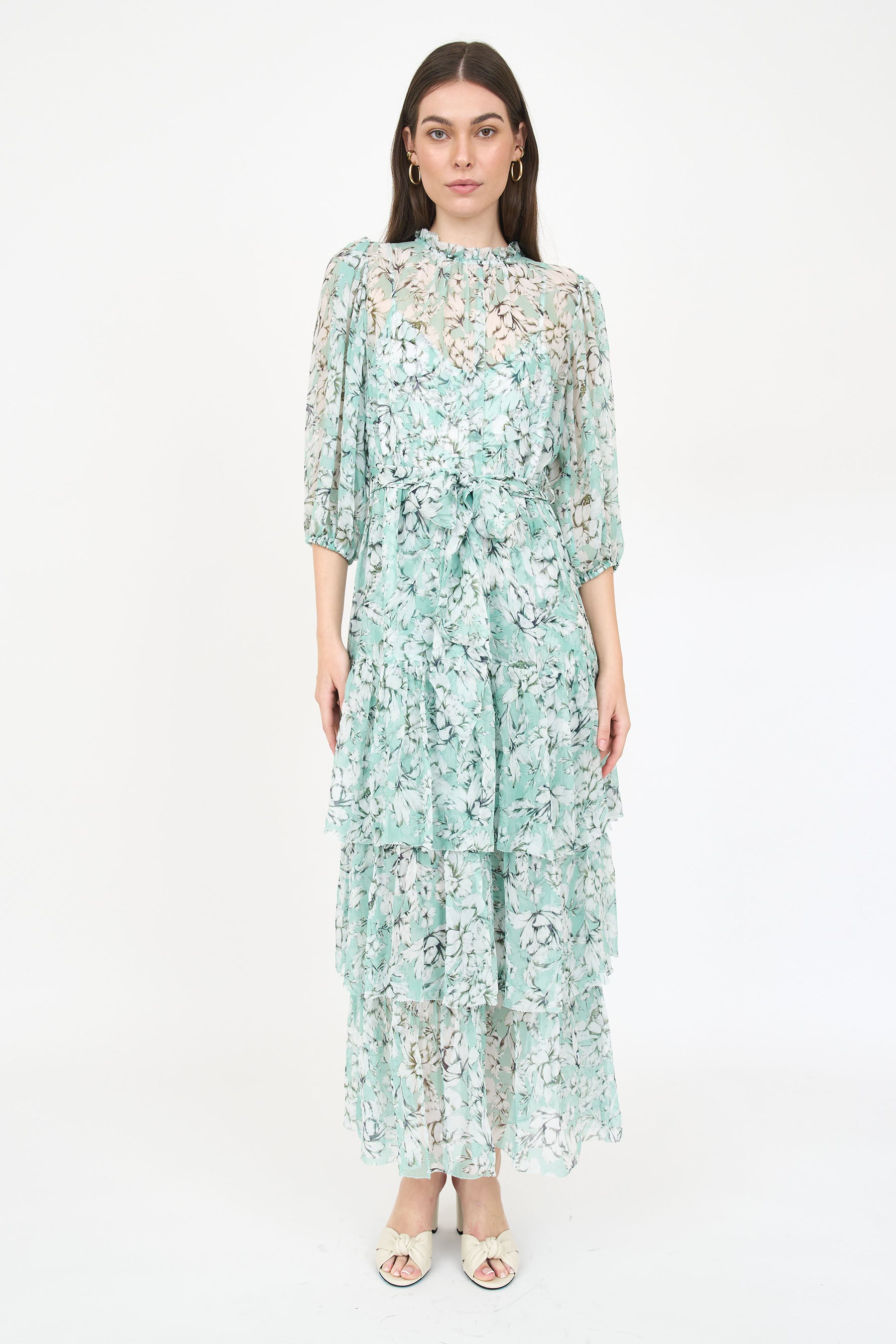 Sara Dress- Teal Vintage Floral