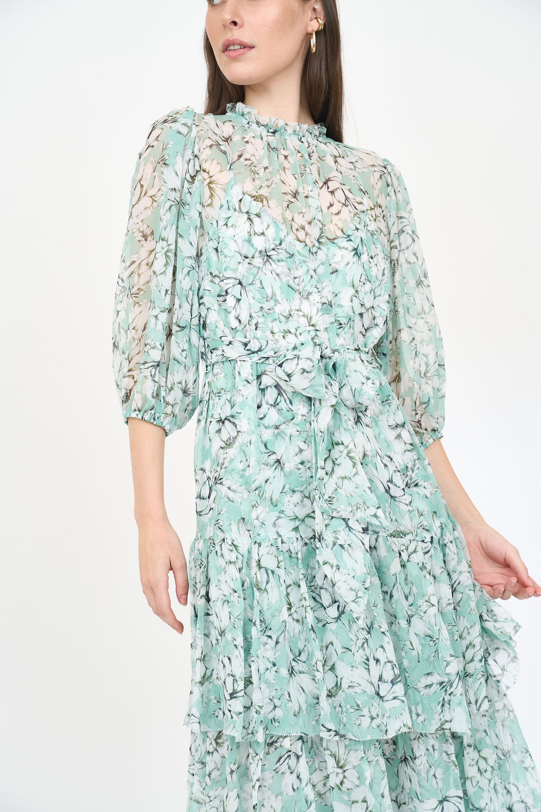 Sara Dress- Teal Vintage Floral