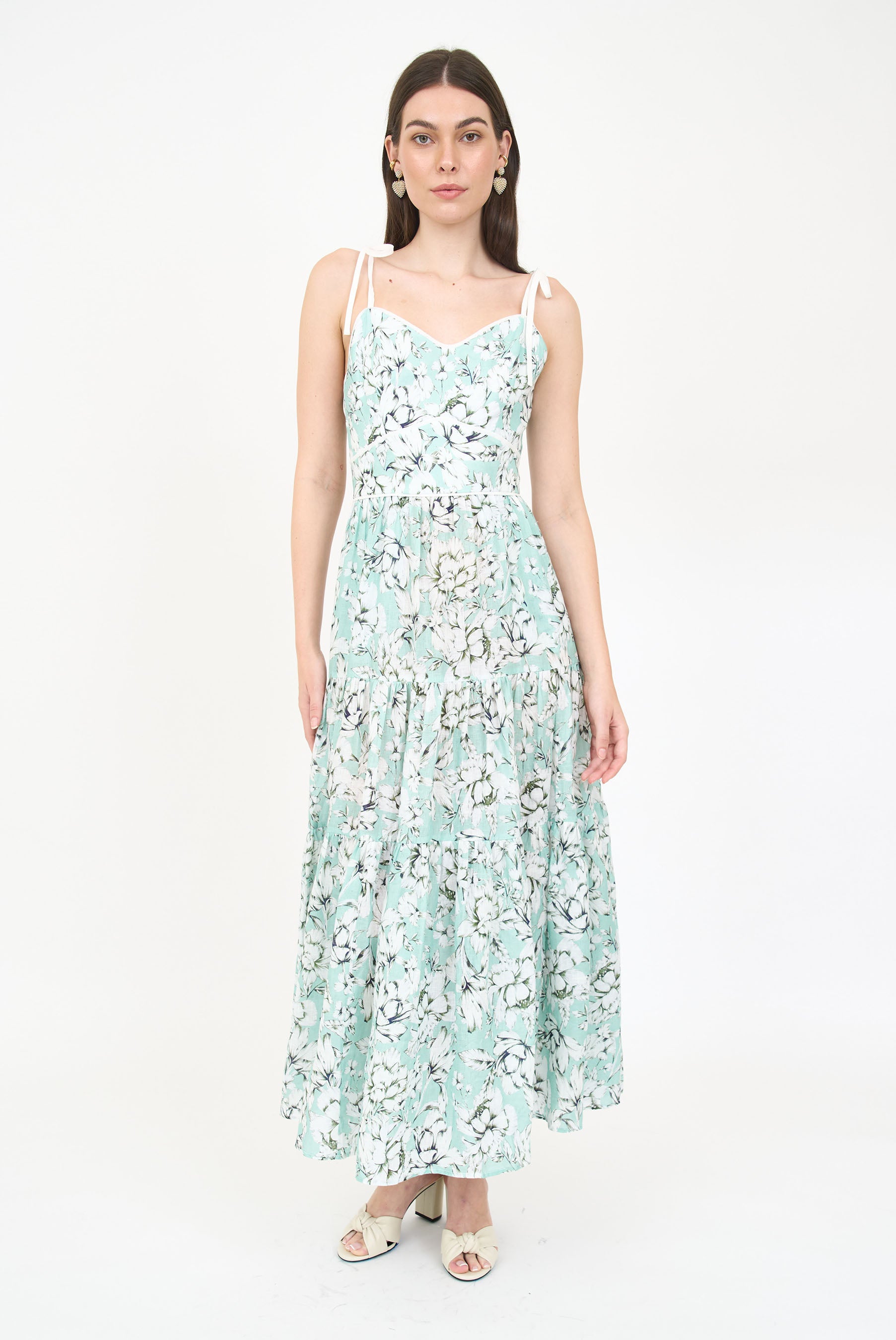 Saphina Dress - Teal Vintage Floral