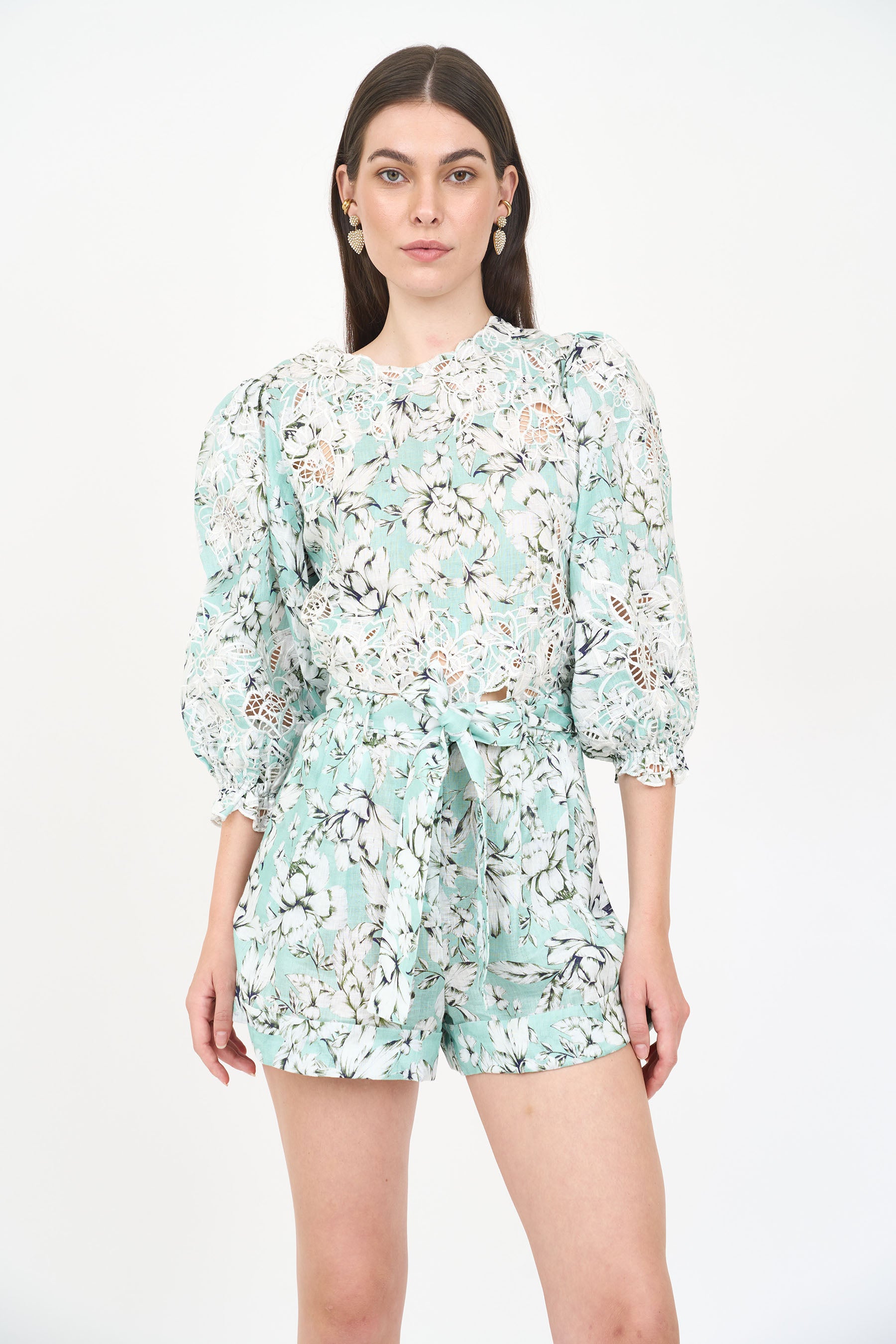Sydney Top - Teal Vintage Floral