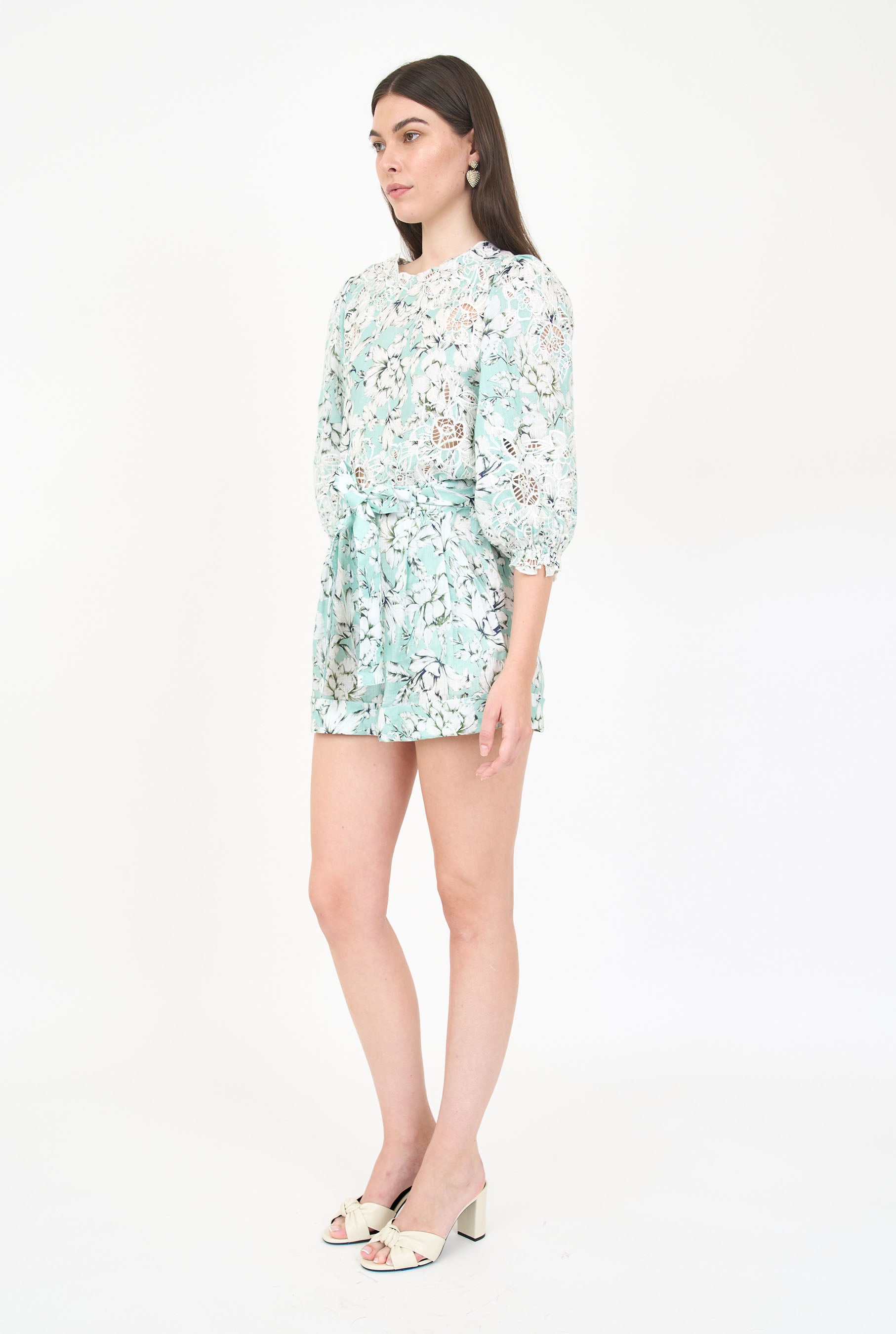 Sydney Top - Teal Vintage Floral