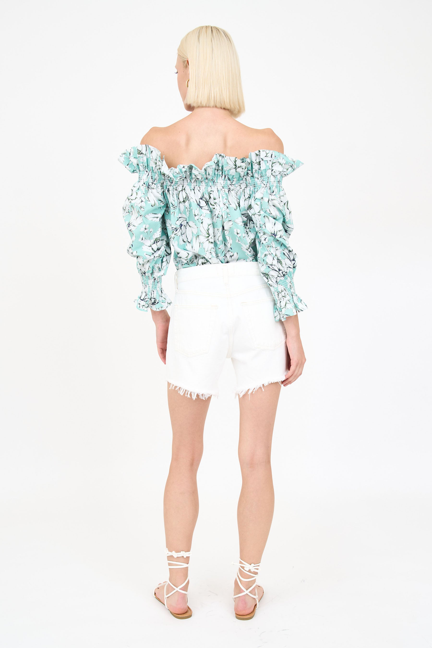 Regina Top - Teal Vintage Floral
