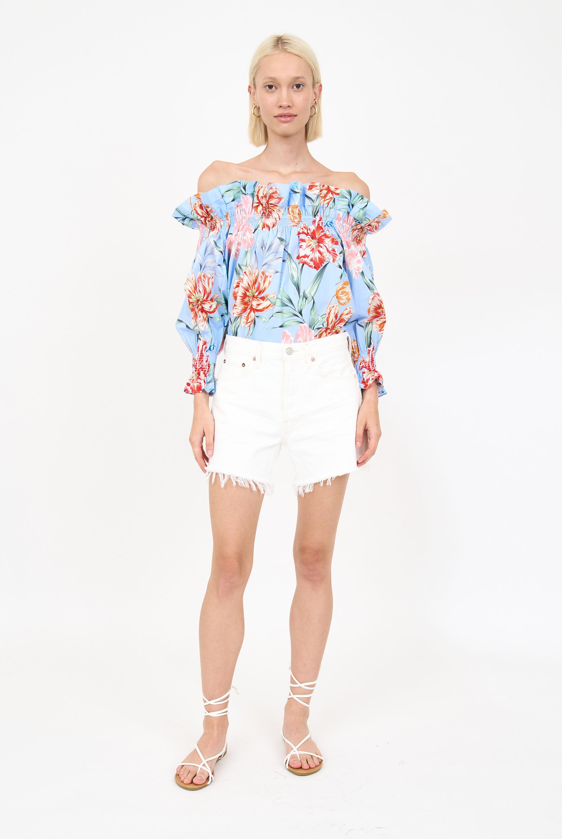 Regina Top - Blue Garden