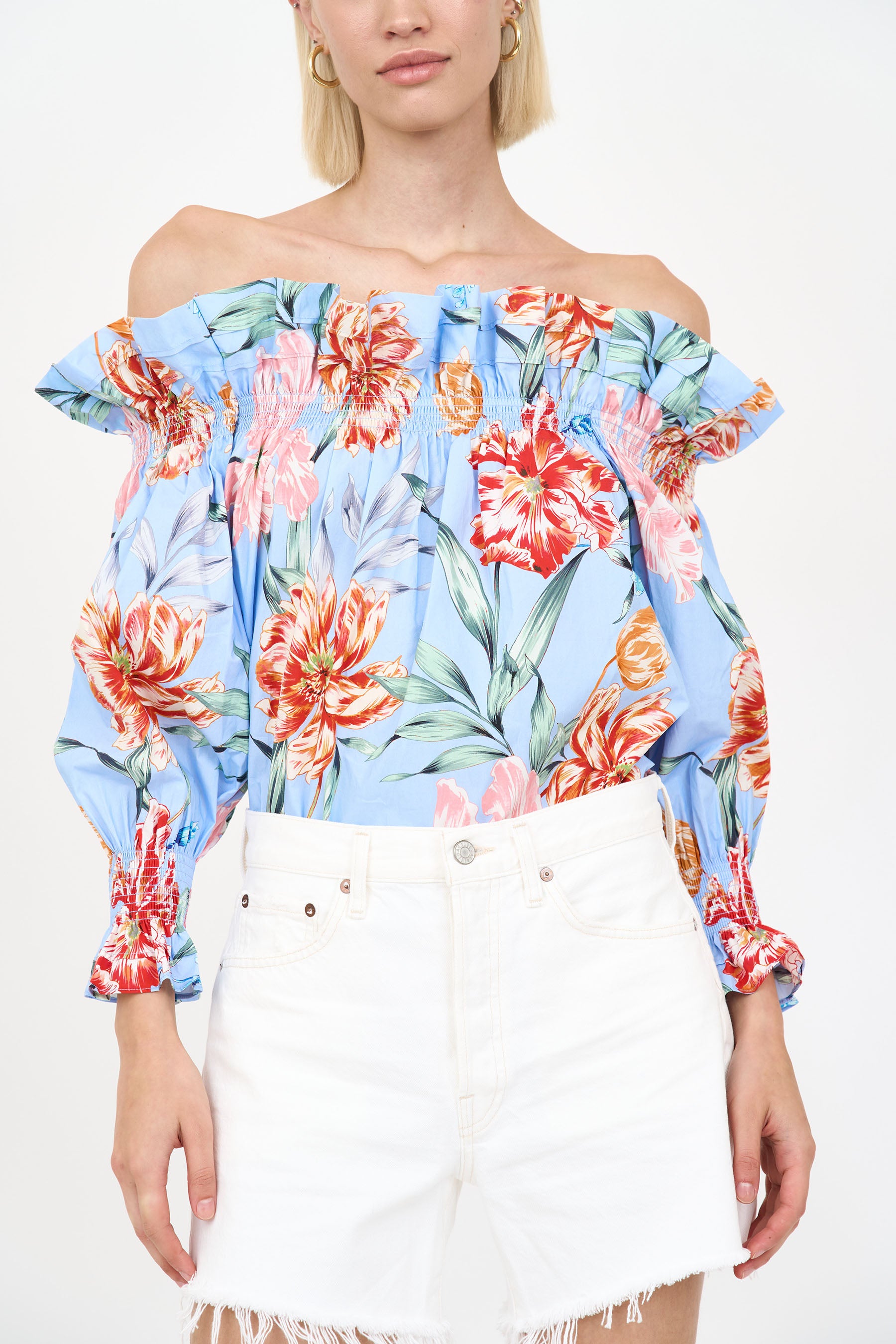 Regina Top - Blue Garden