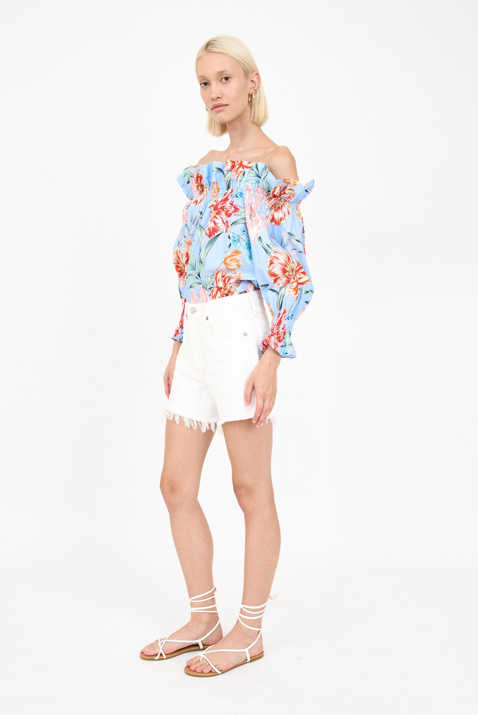 Regina Top - Blue Garden